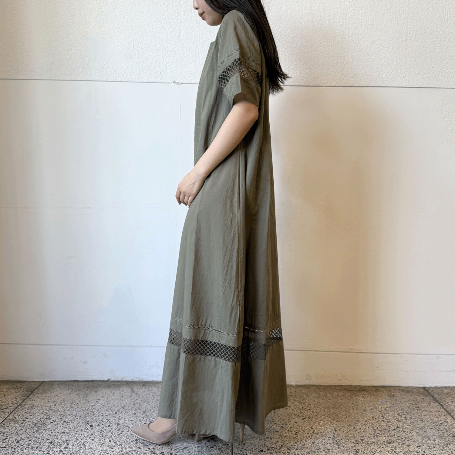 綿レース切替ワンピース - 画像2