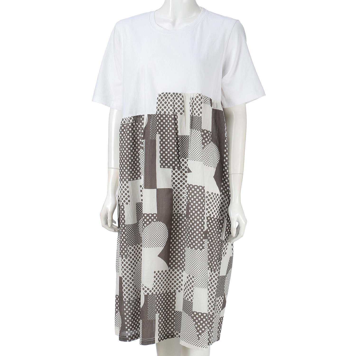 プリント／カット切替ワンピース