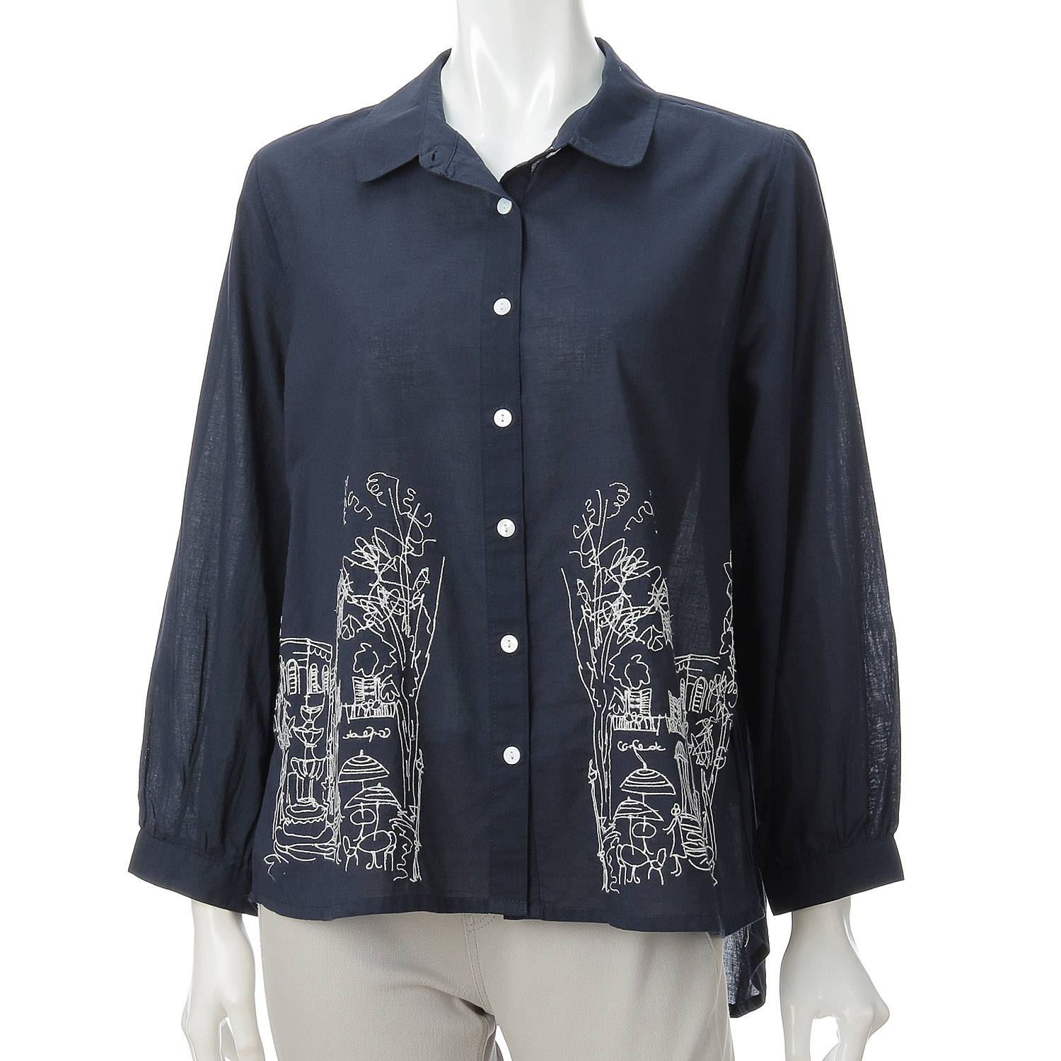 綿キャンブリック刺しゅうブラウス - 画像15