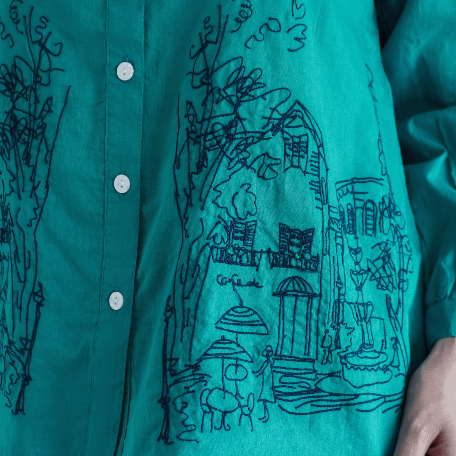 綿キャンブリック刺しゅうブラウス - 画像5