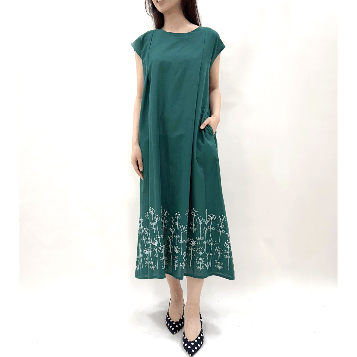 綿キャンブリック刺しゅうワンピース - 画像13