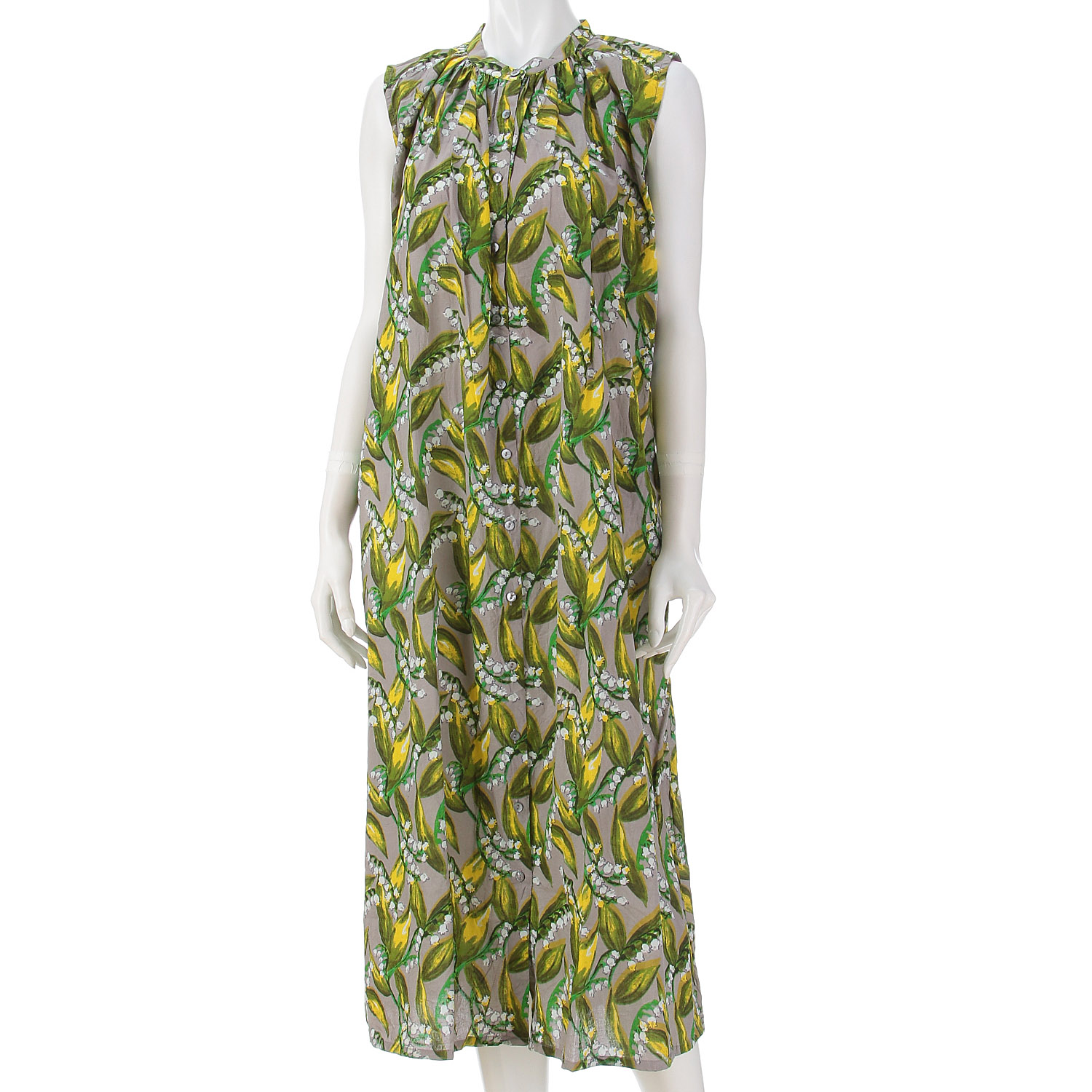 スズランプリント ノースリワンピース - 画像1