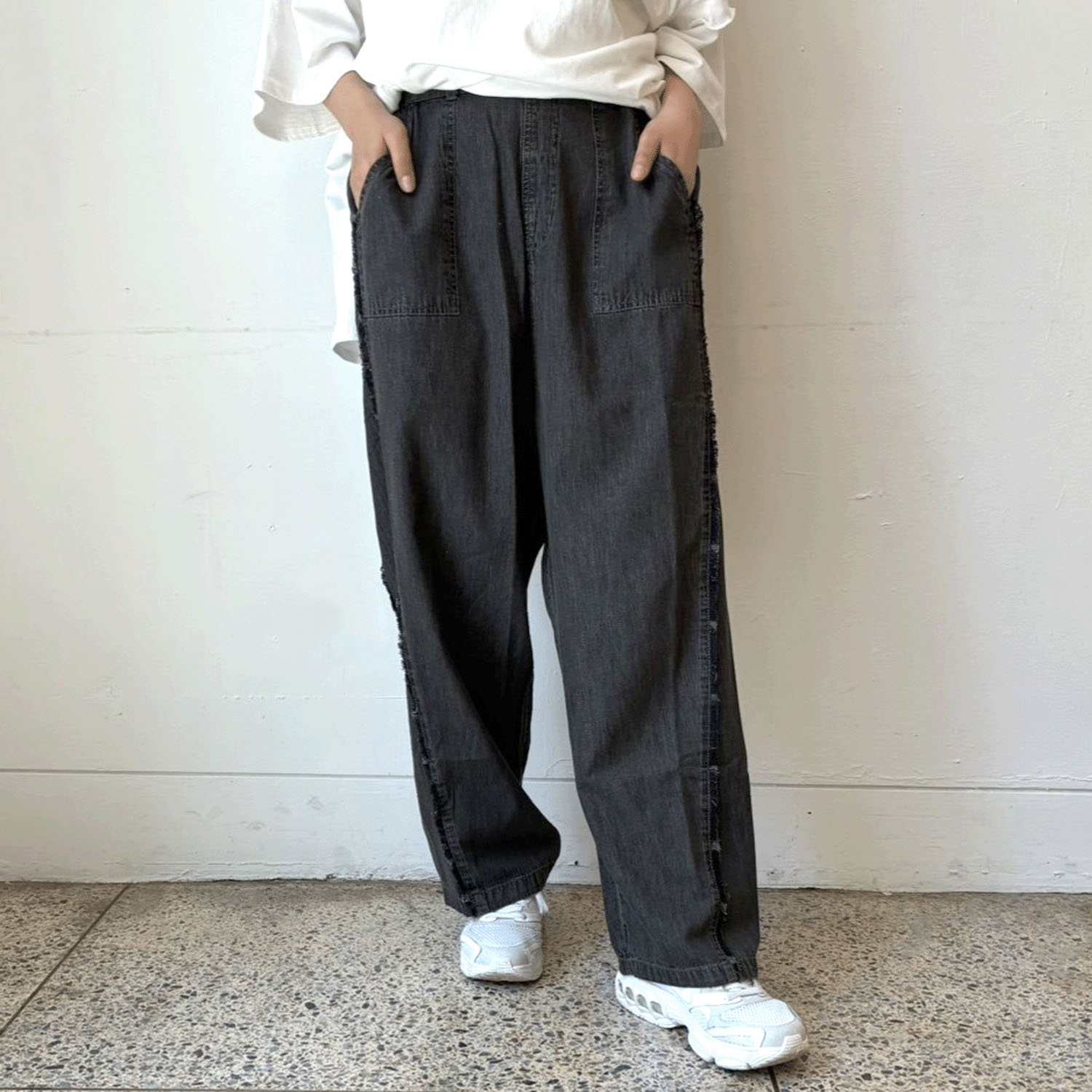 【LUPILIEN】 デニムフリンジパンツ - 画像3