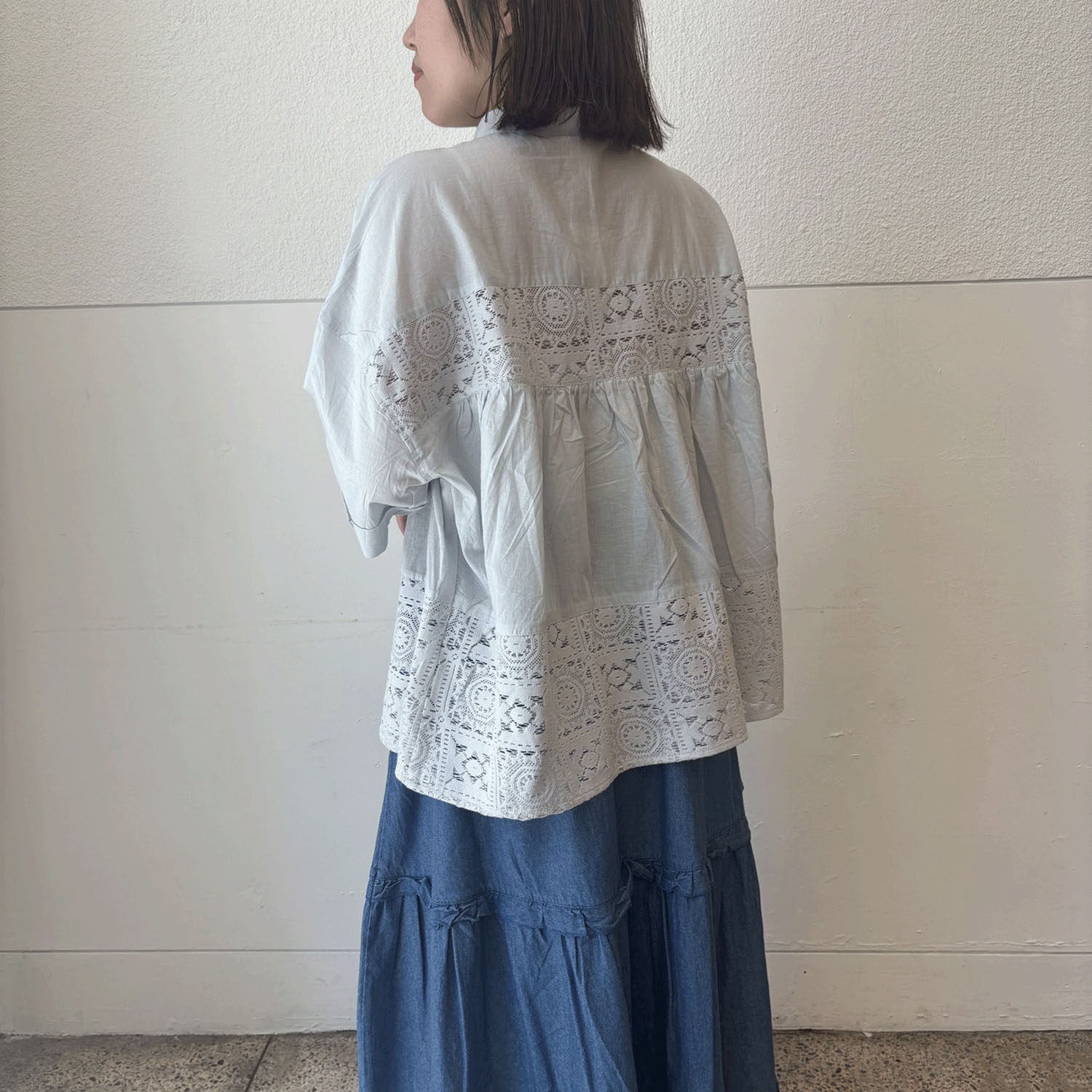 【LUPILIEN】 レース切替シャツ - 画像5