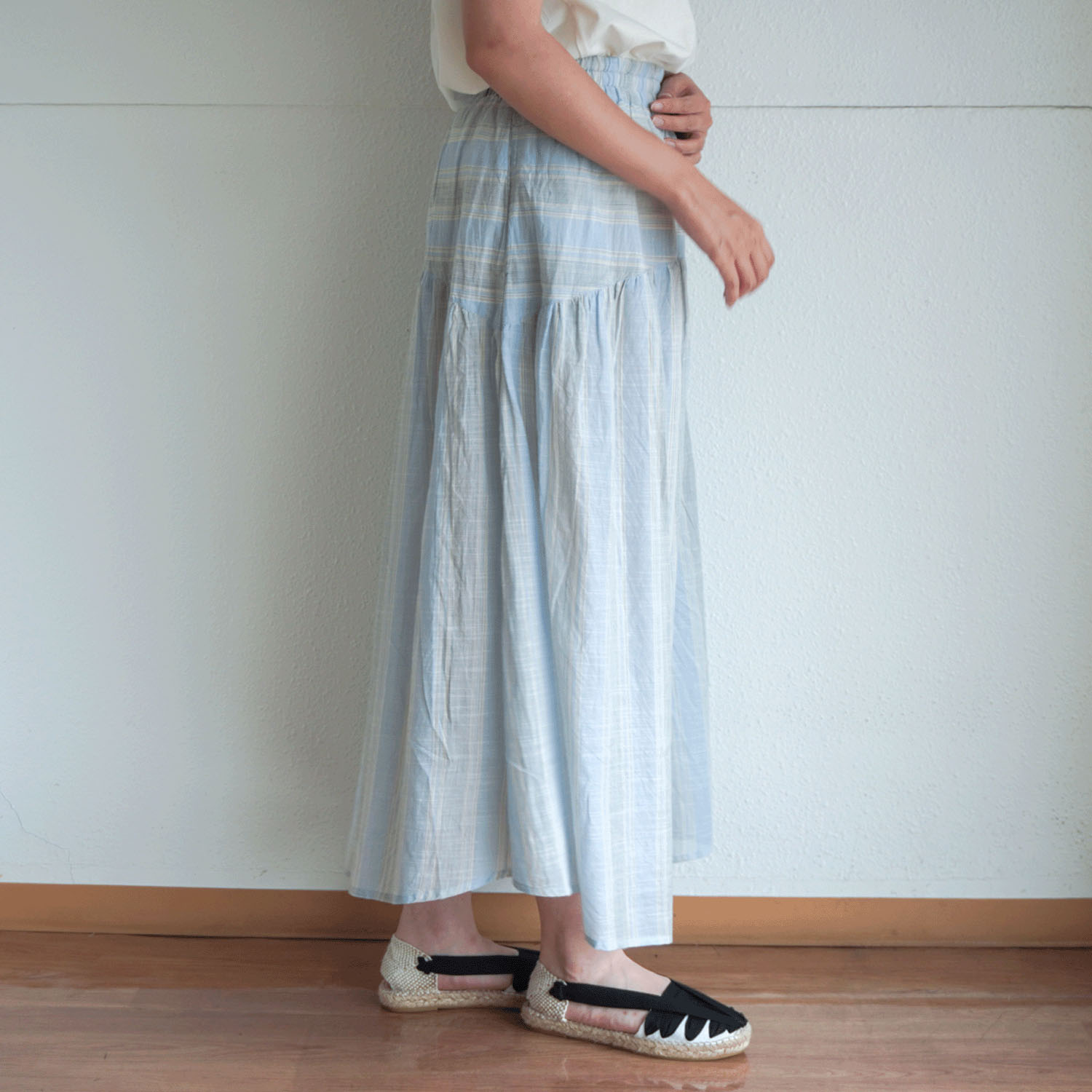 【LUPILIEN】 スラブストライプスカート - 画像3