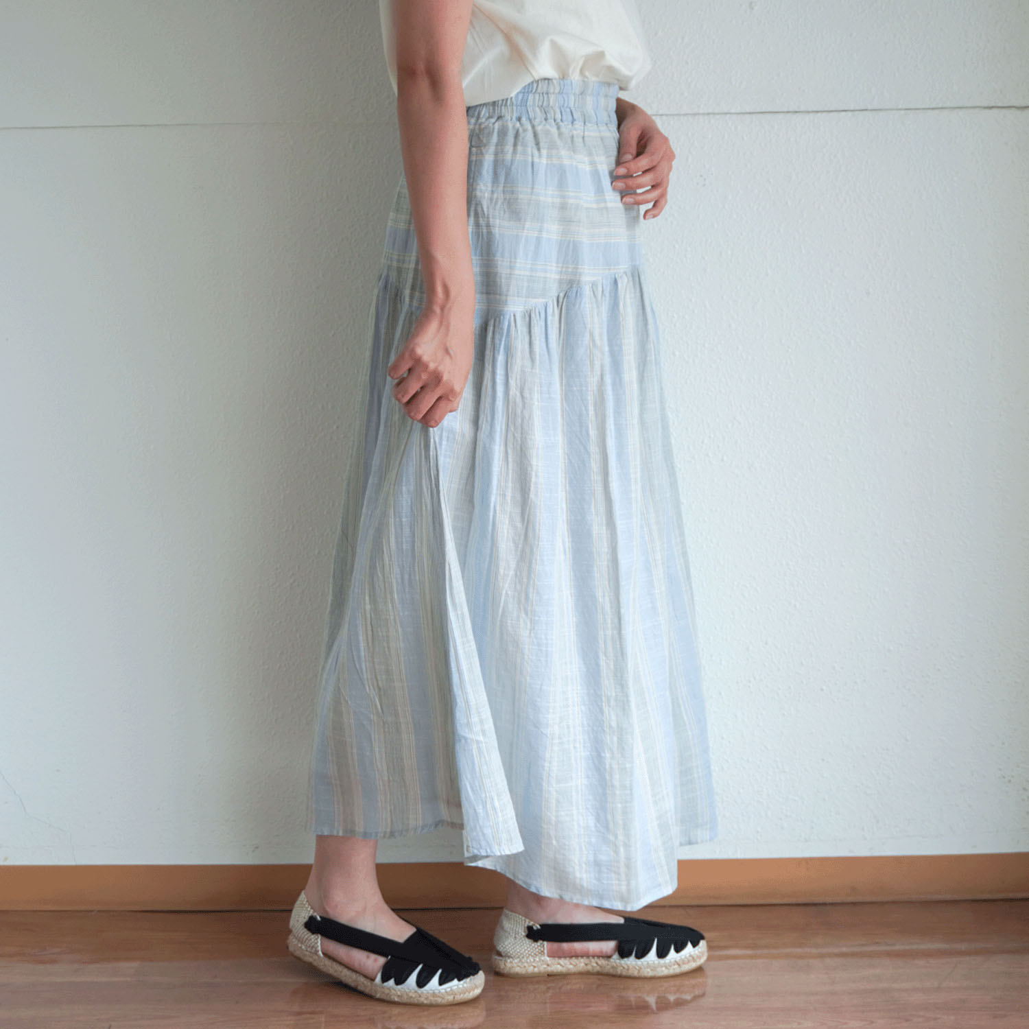 【LUPILIEN】 スラブストライプスカート - 画像4