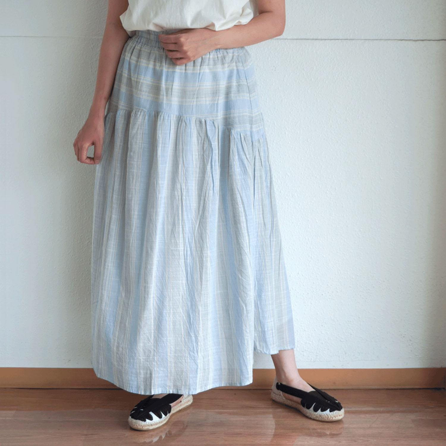 【LUPILIEN】 スラブストライプスカート - 画像1