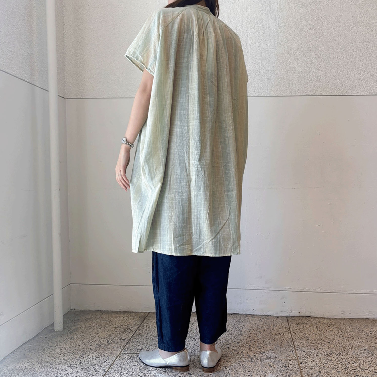 【LUPILIEN】 スラブストライプチュニックシャツ - 画像16