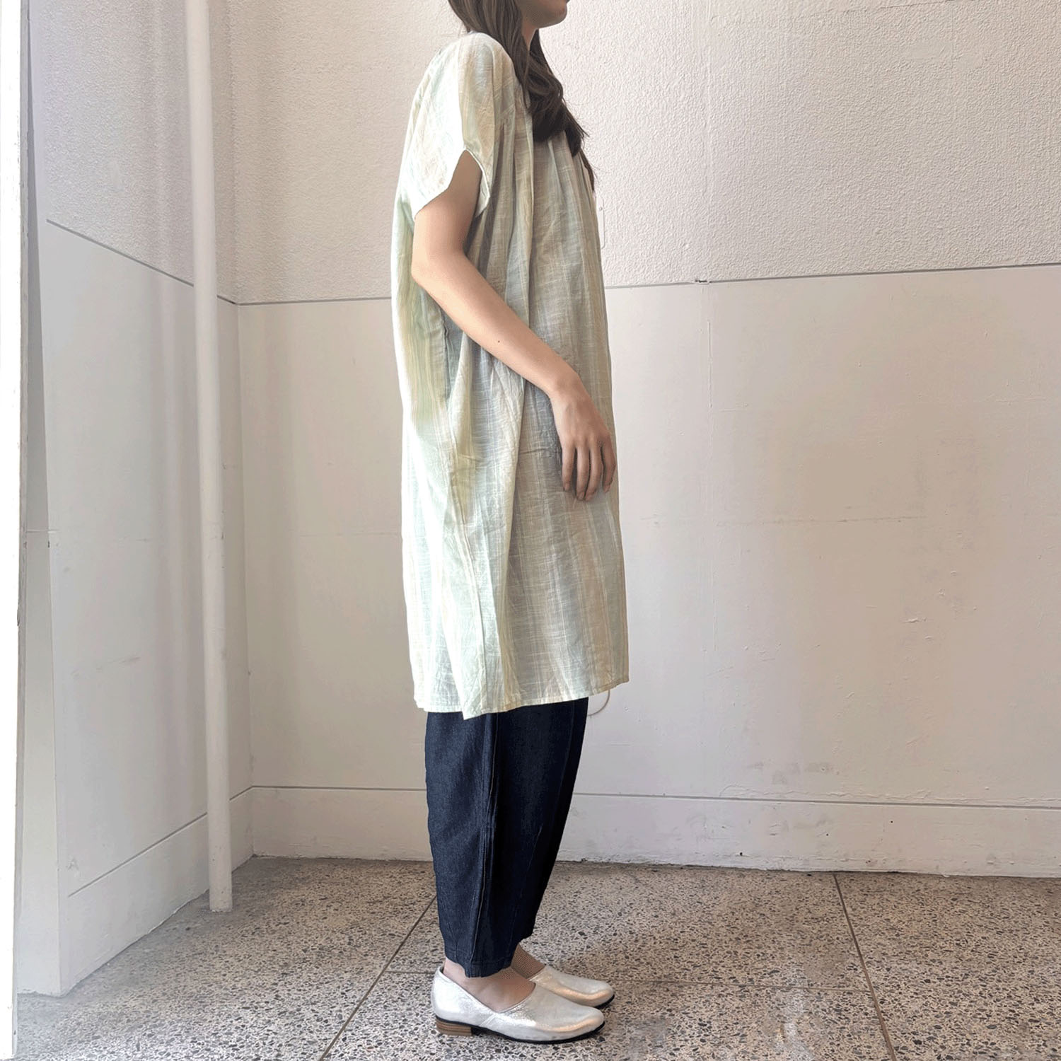 【LUPILIEN】 スラブストライプチュニックシャツ - 画像17