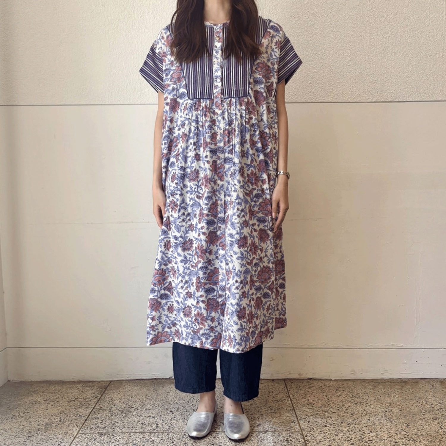 【LUPILIEN】 ブロックプリントワンピース - 画像2