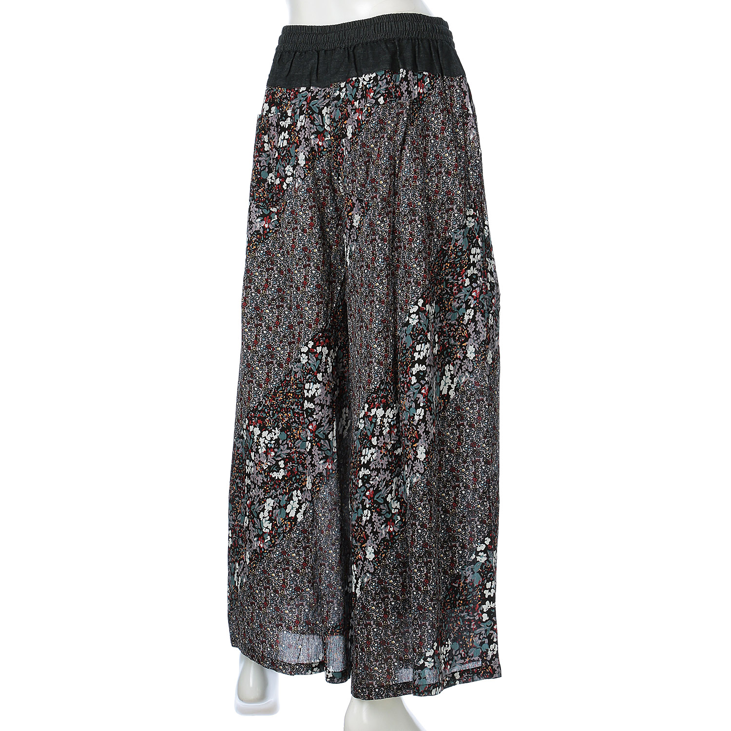 【LUPILIEN】レーヨンプリント ボタニカル フレア パンツ - 画像3