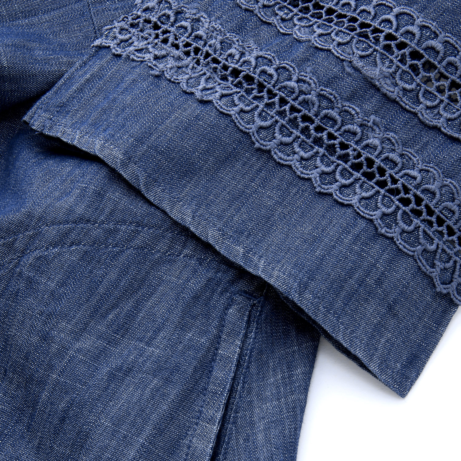 デニムレース使いワンピース - 画像4
