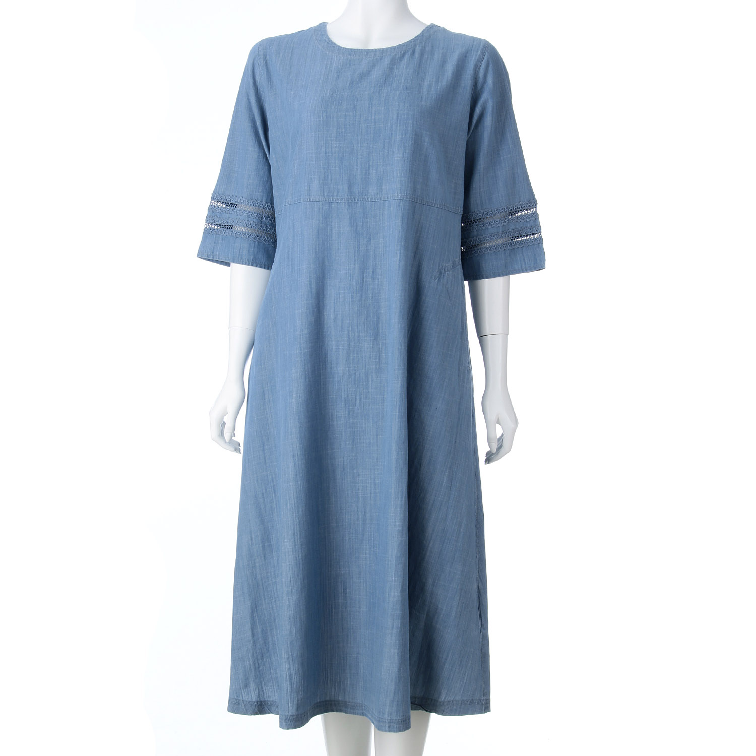 デニムレース使いワンピース