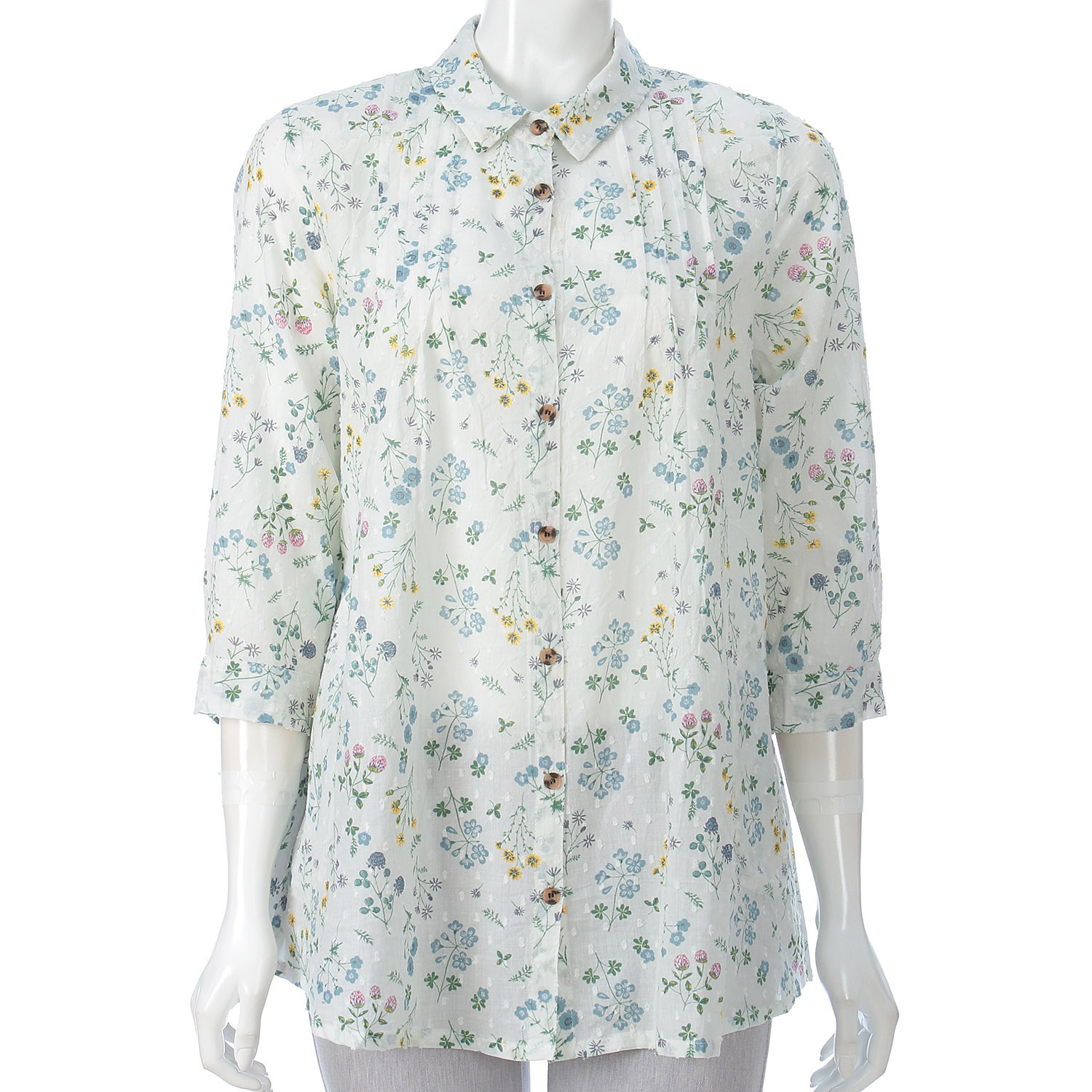 花柄プリントブラウス - 画像1