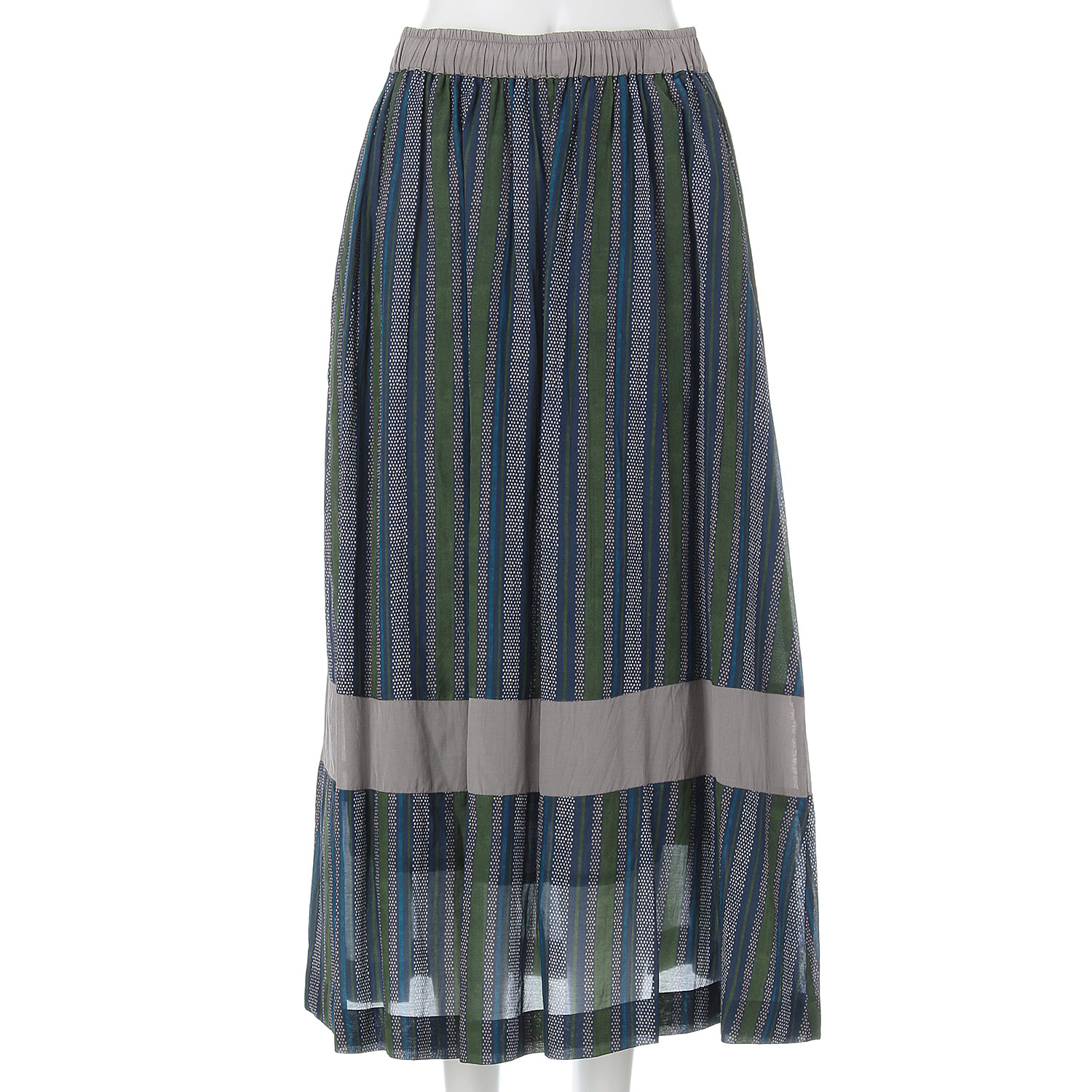 ドットストライププリントギャザースカート - 画像5