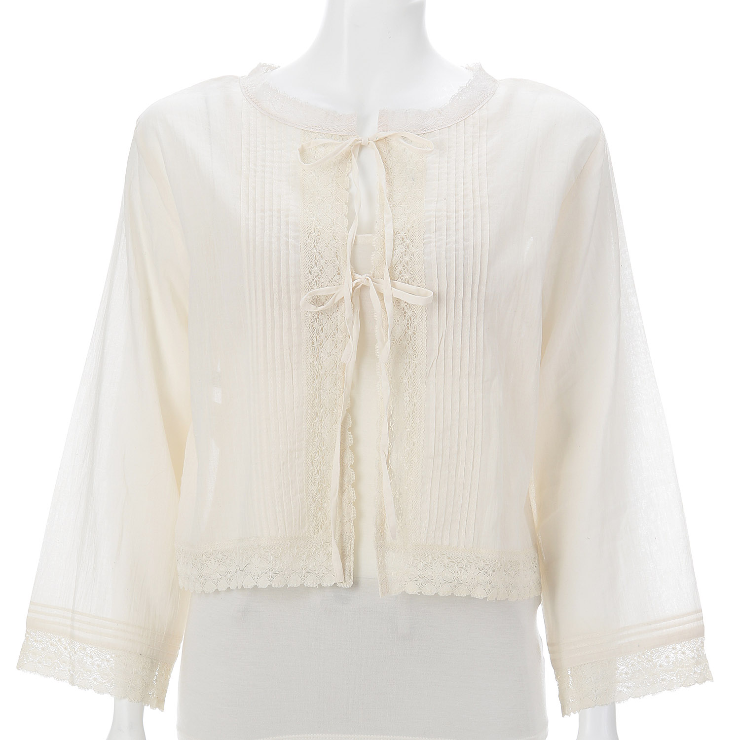 マニーレース使い2WAYリボン開きブラウス - 画像4