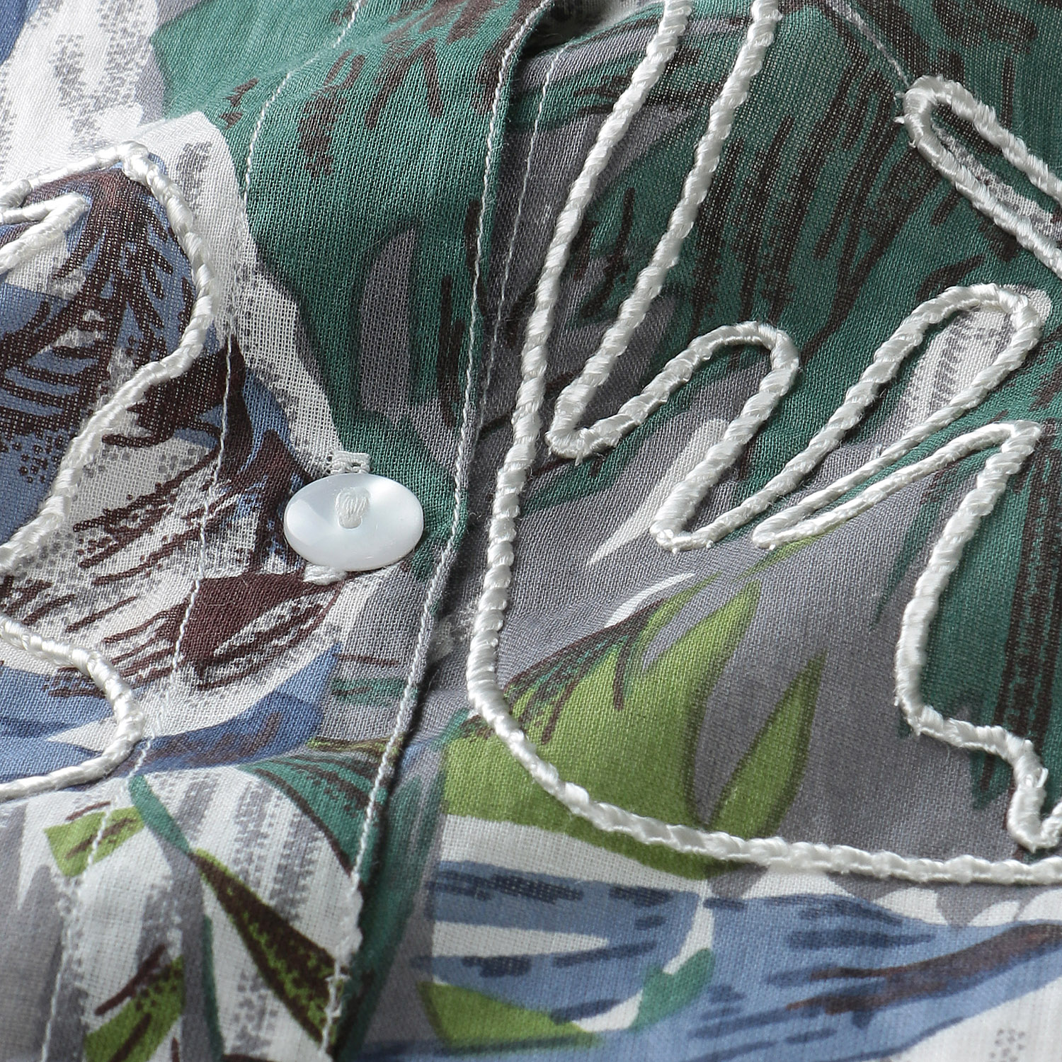 総プリント刺繍オープンドルマンブラウス - 画像6