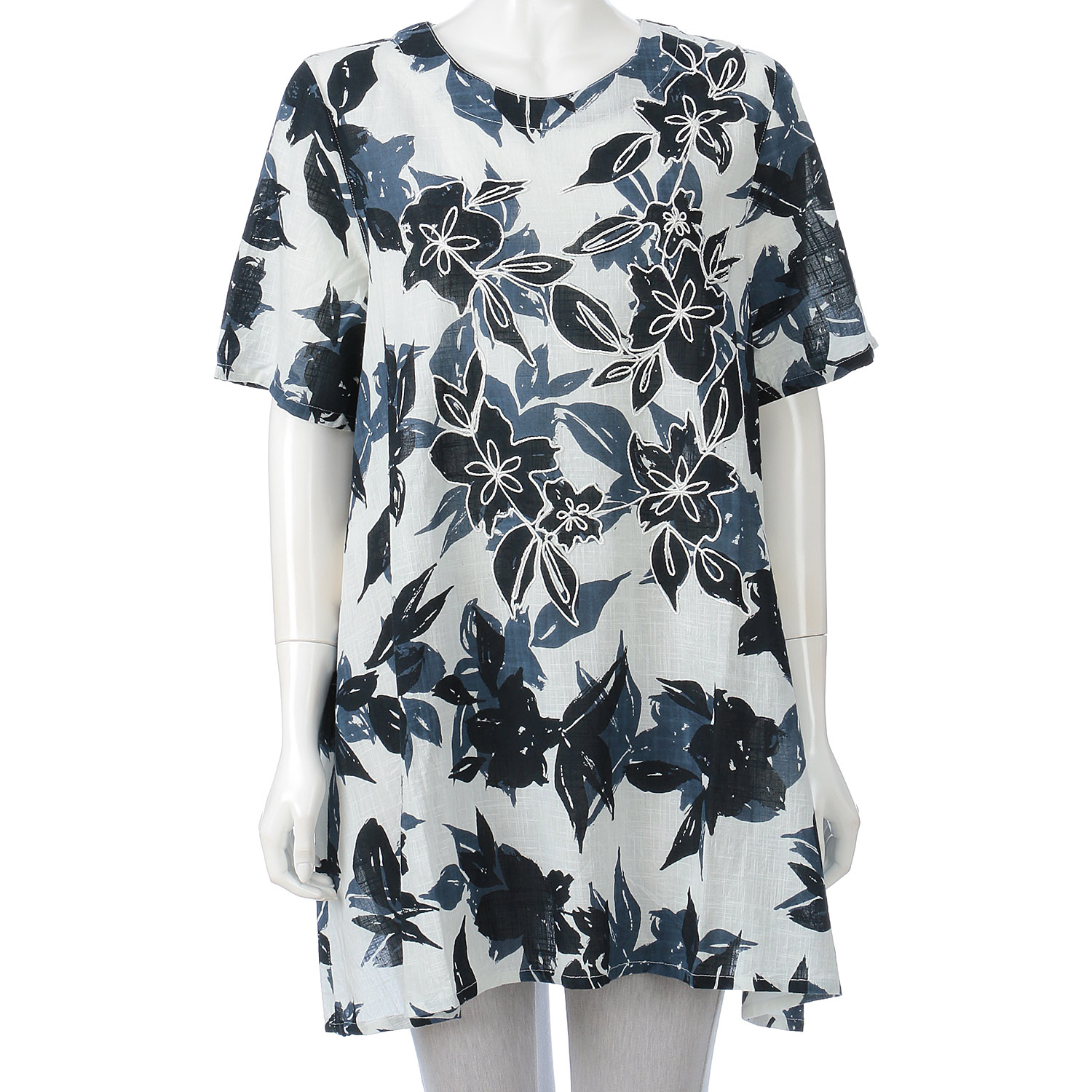 刺繍プリントチュニック