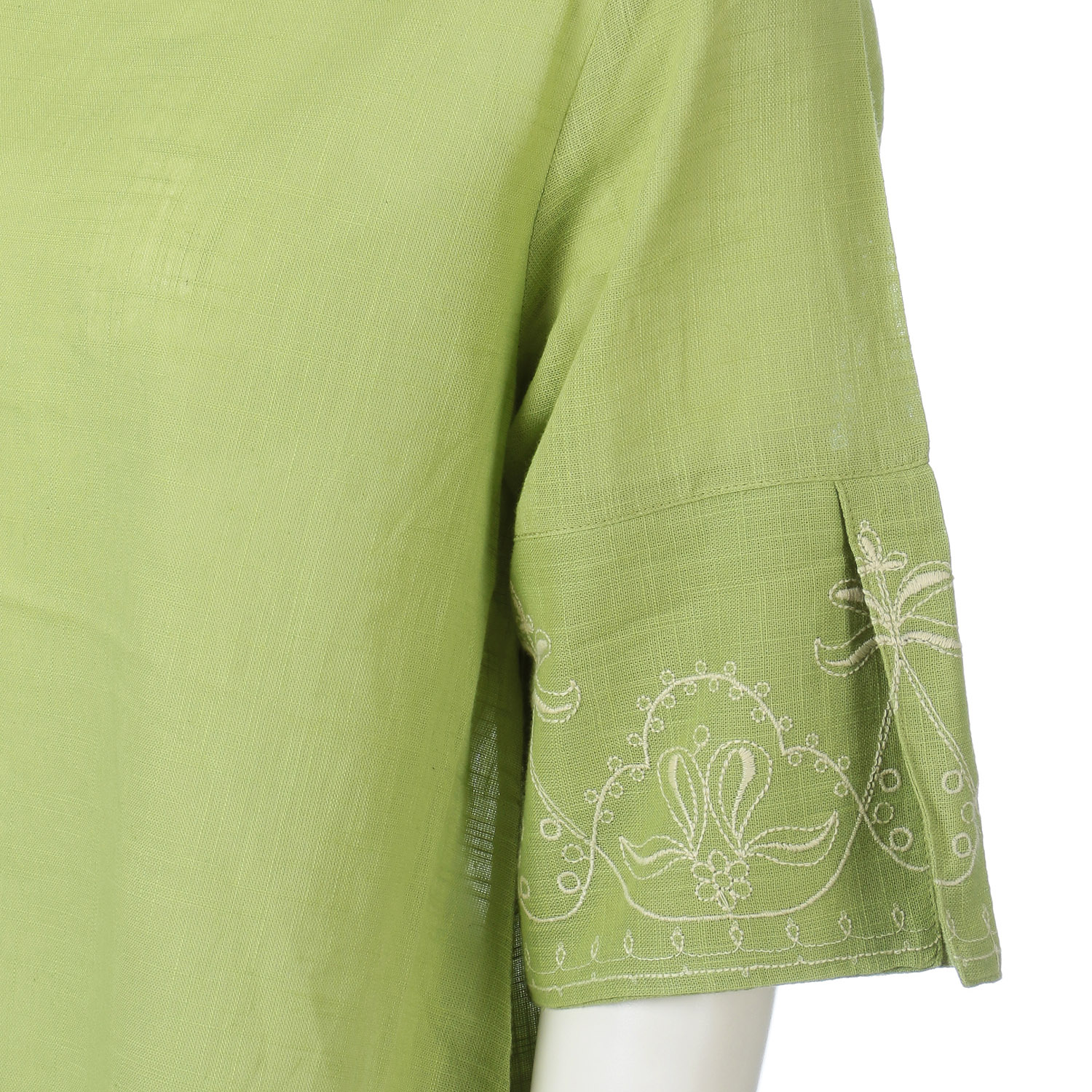 綿スラブ裾刺繍チュニック - 画像6