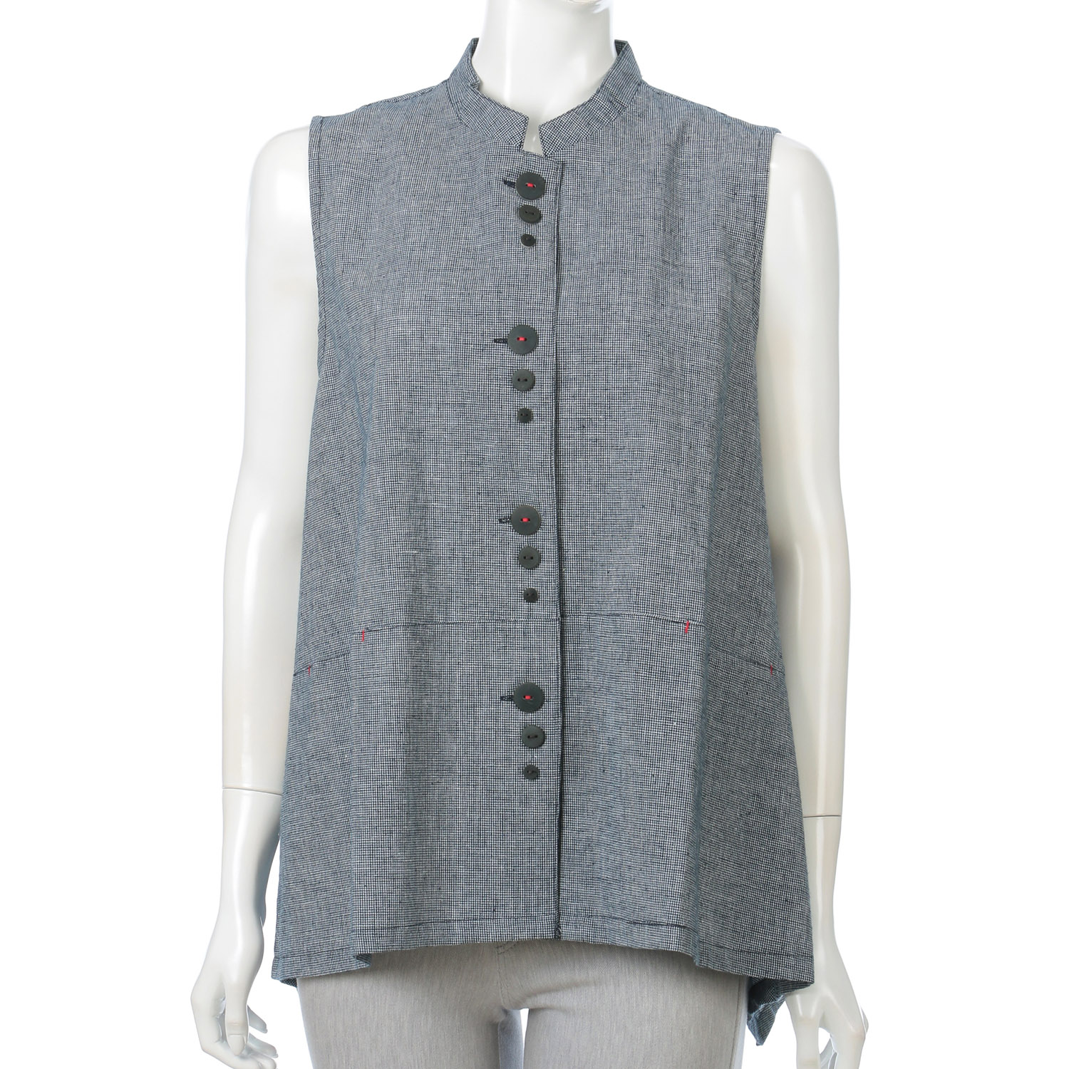 先染め千鳥格子ベスト - 画像3