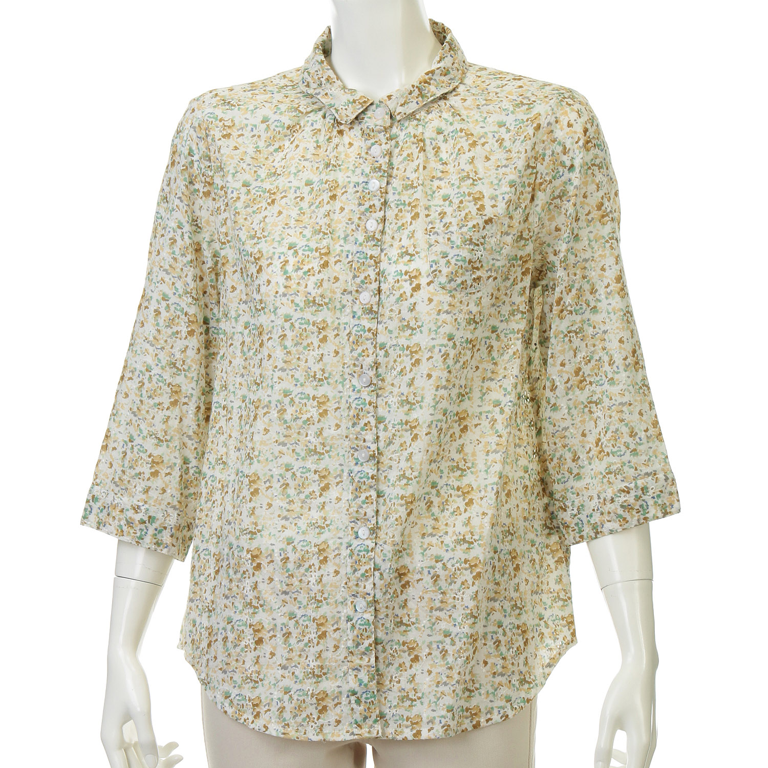 シフリーレースプリントブラウス - 画像2