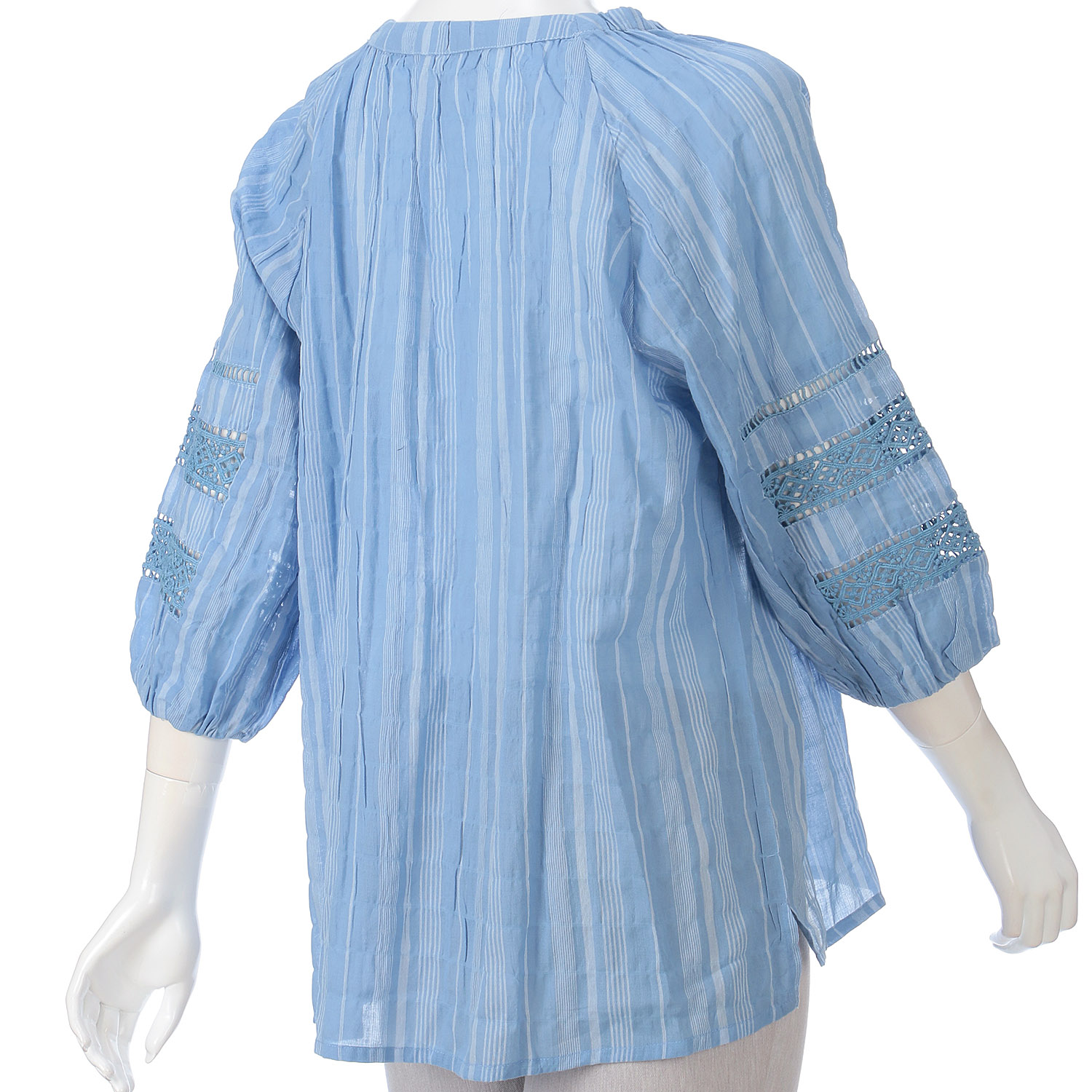 袖レースストライププルオーバー - 画像6