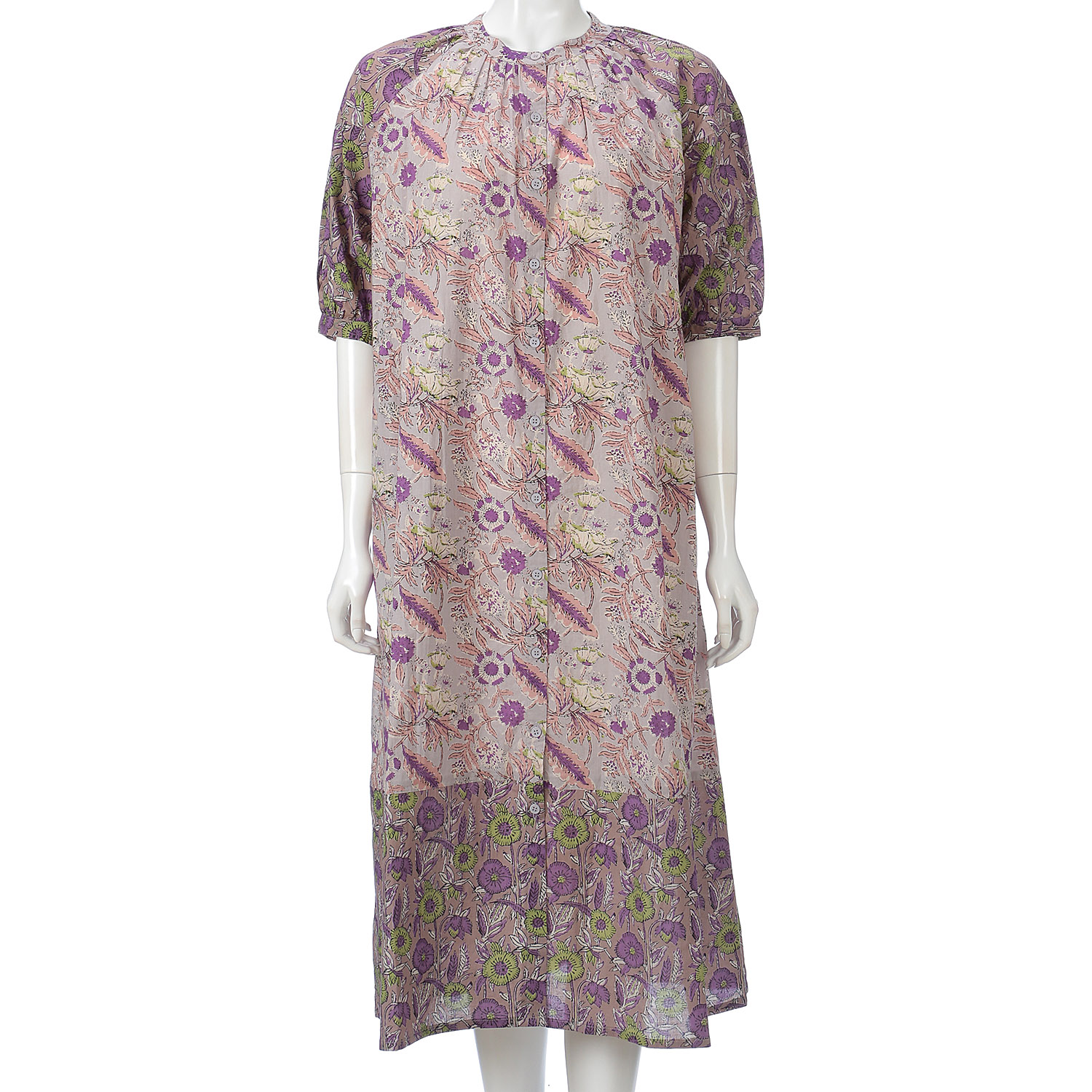 配色プリントワンピース - 画像2