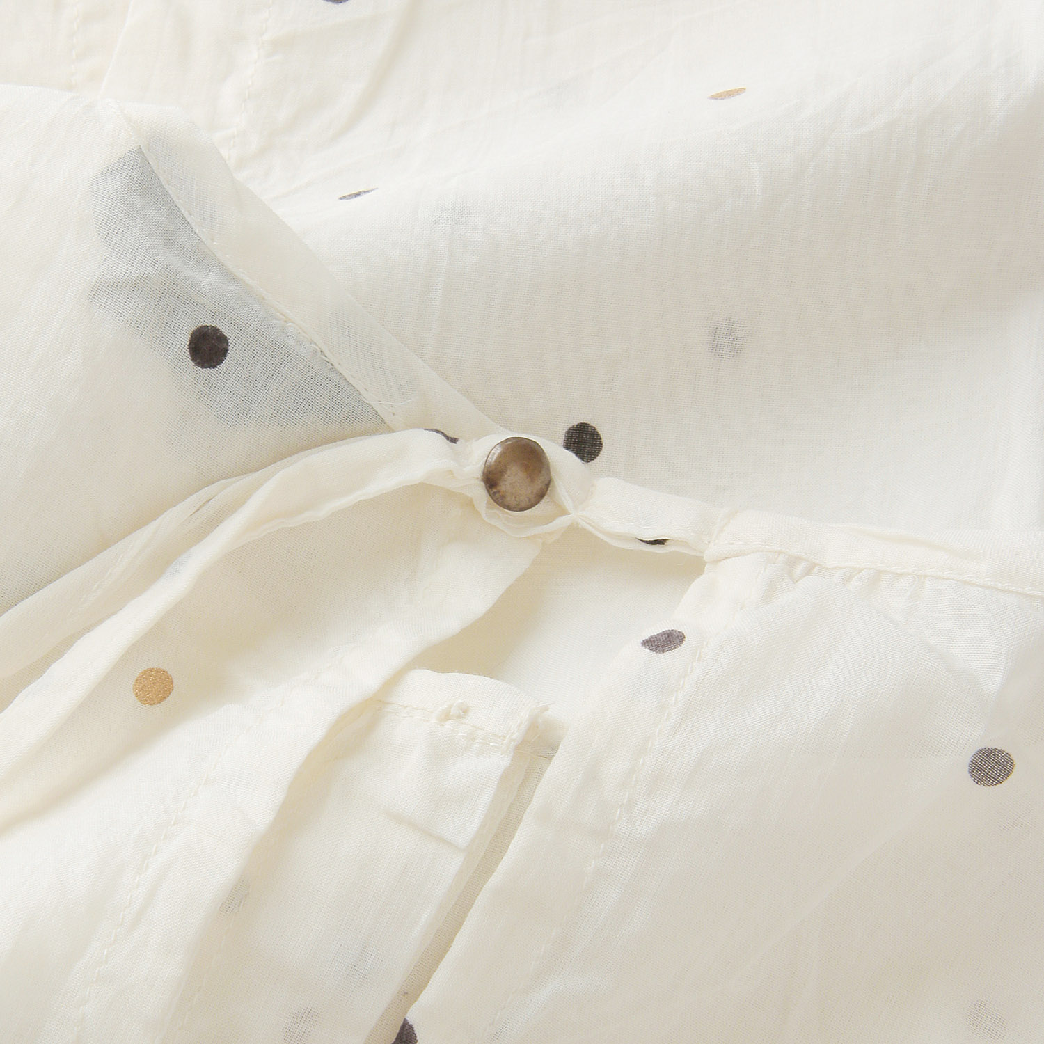 箔ドットプリント タックスリーブブラウス - 画像3