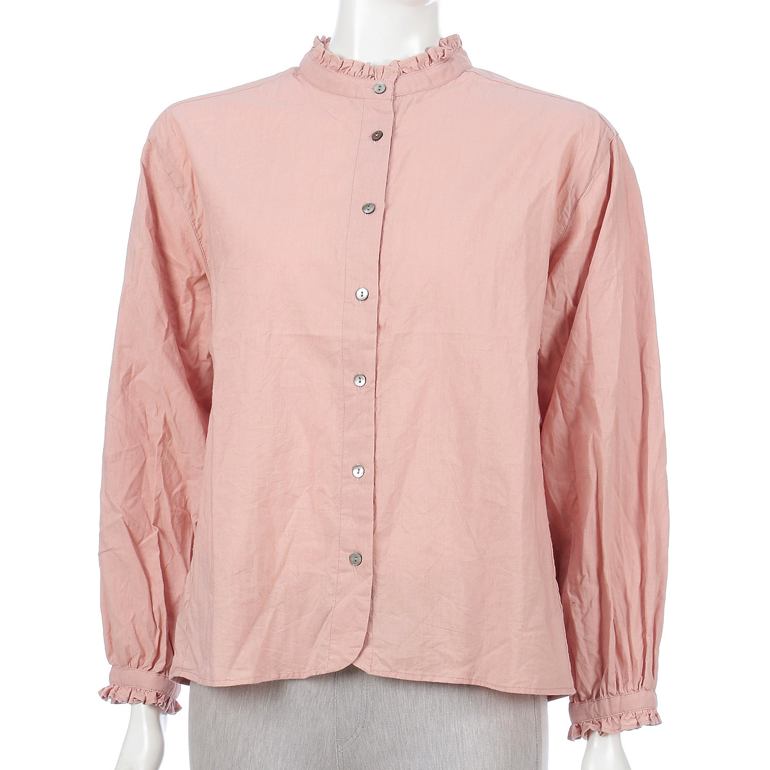 コットンフリルカラーブラウス