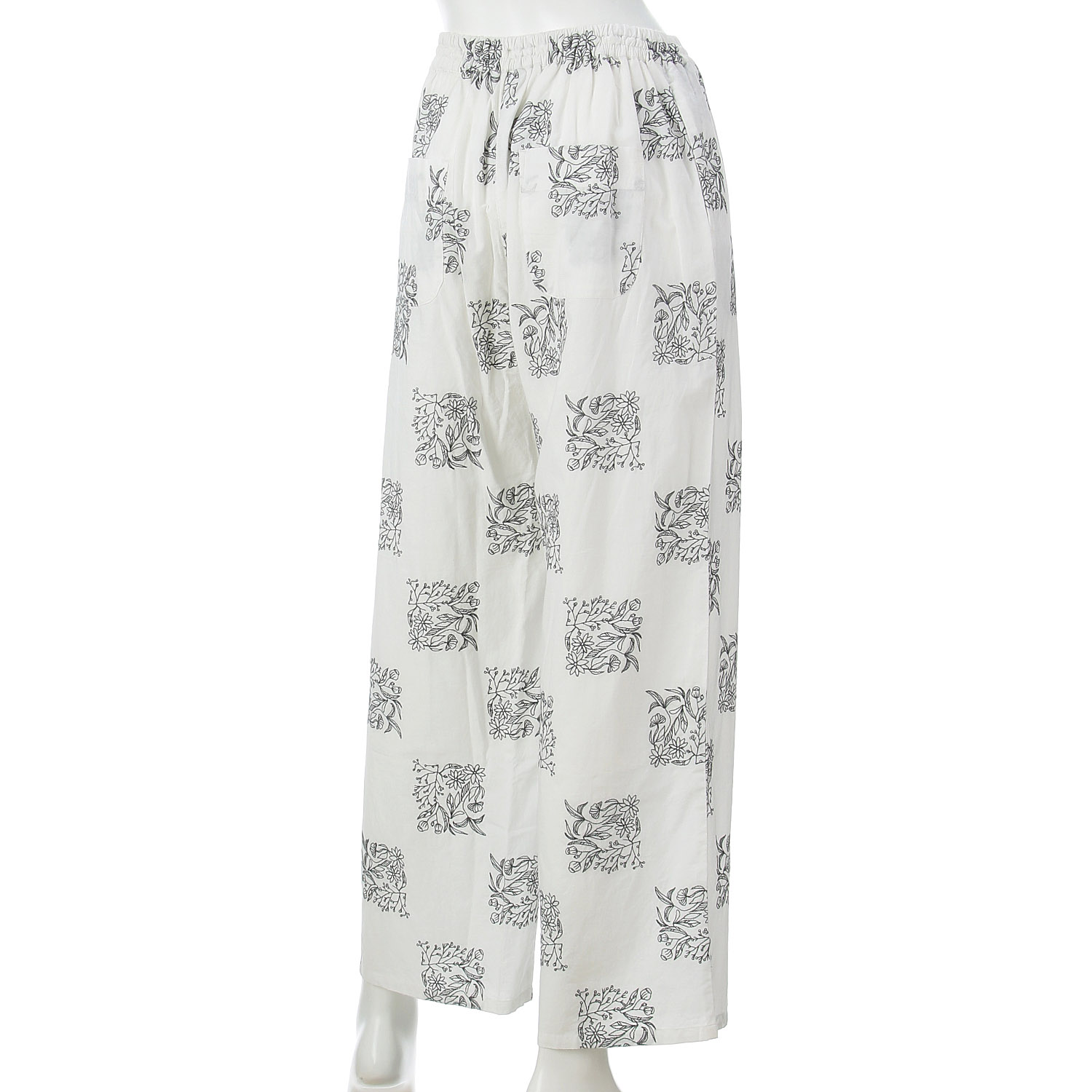 スクエアフラワー刺繍 リラックスパンツ - 画像2