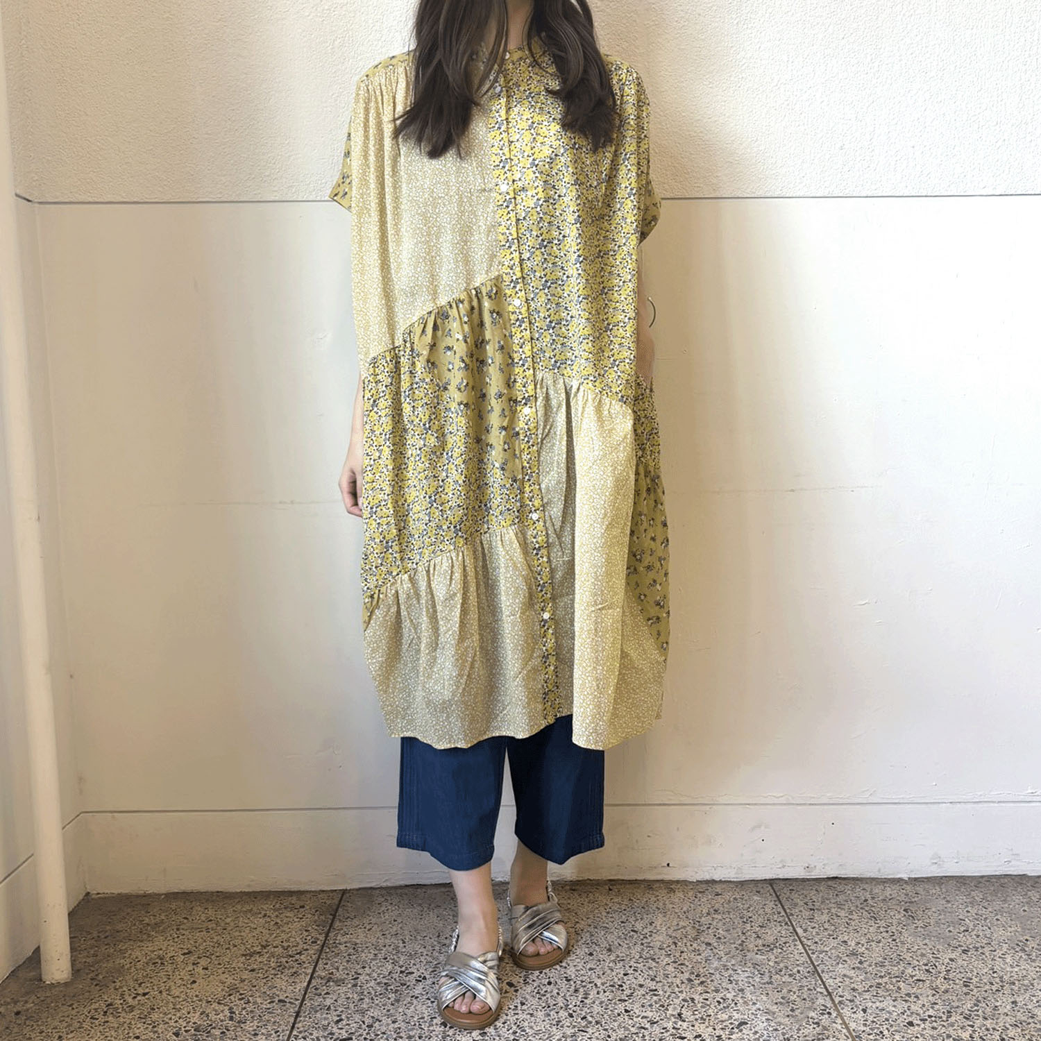 【LUPILIEN】 パッチワークティアードワンピース - 画像2