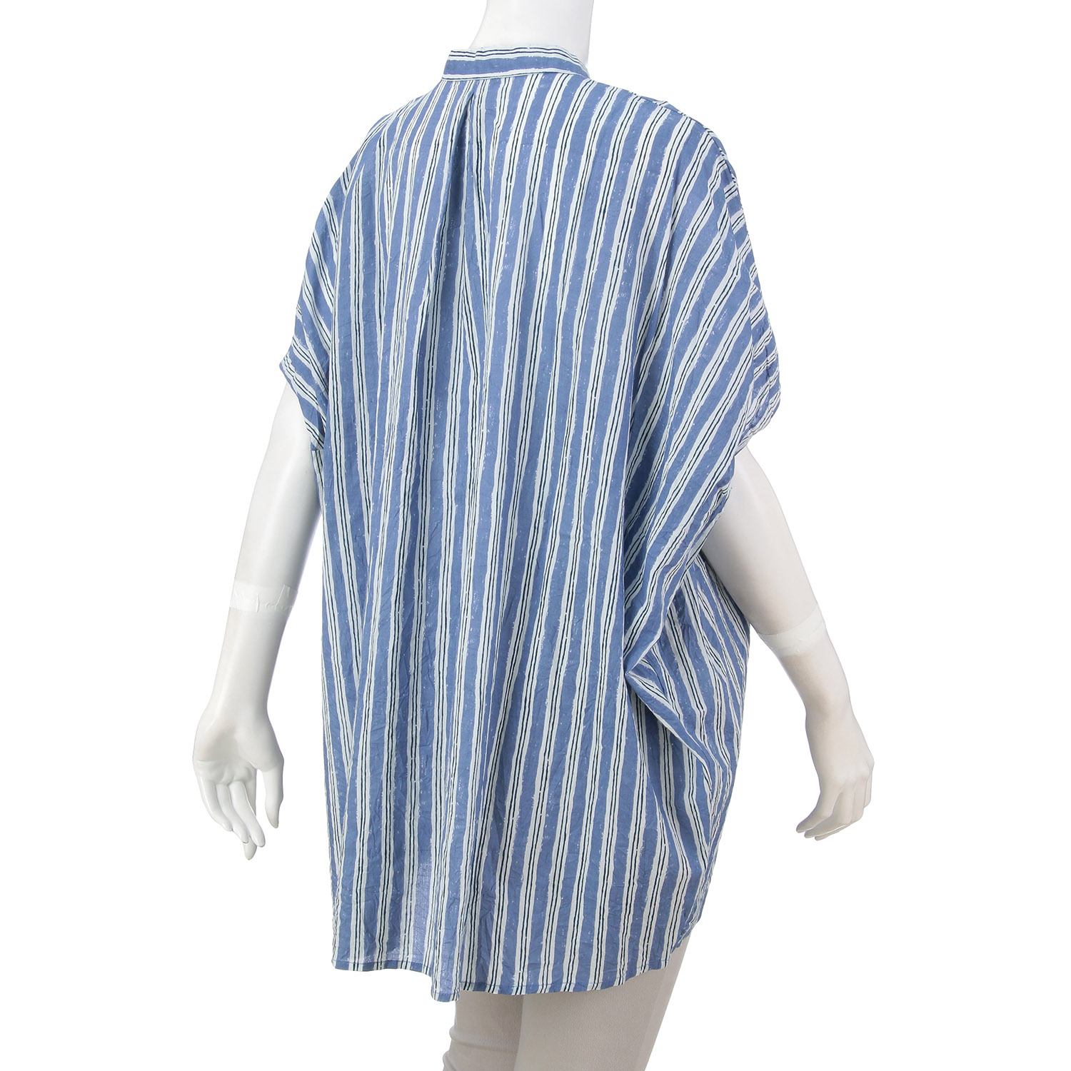 ラフストライププリント ワイドロングシャツ - 画像5