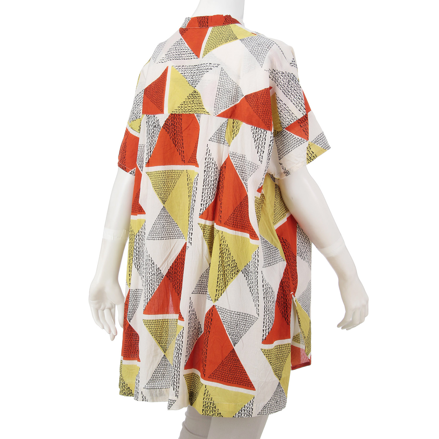 トライアングルプリント シャツチュニック - 画像5