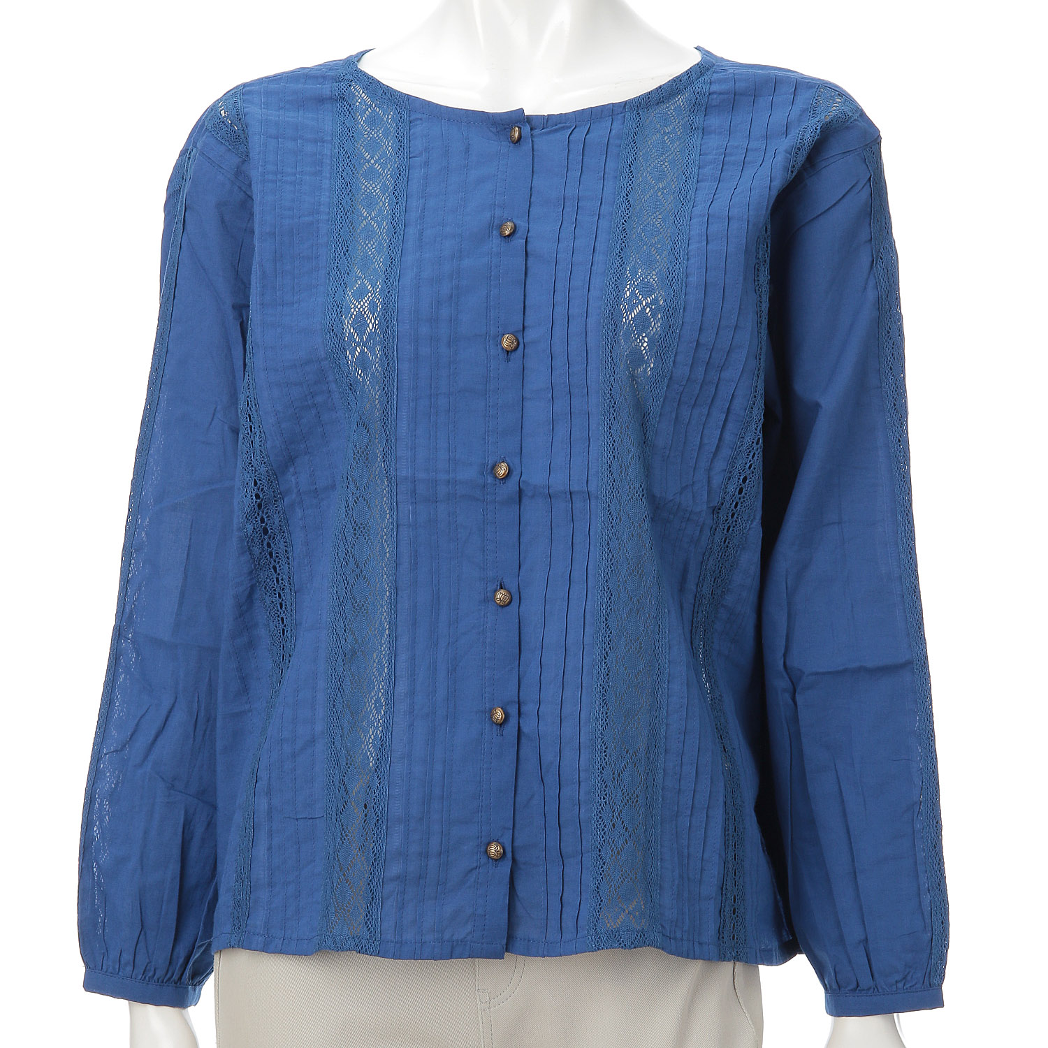 キャンブリック×綿レース2WAYブラウス - 画像4