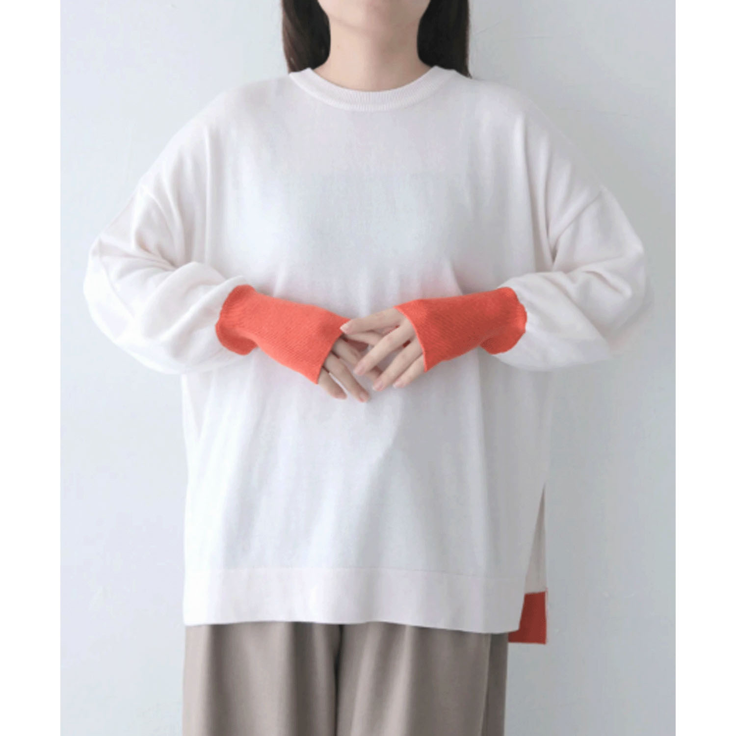 【Insta Live】vingtrois 配色ニットプルオーバー - 画像7