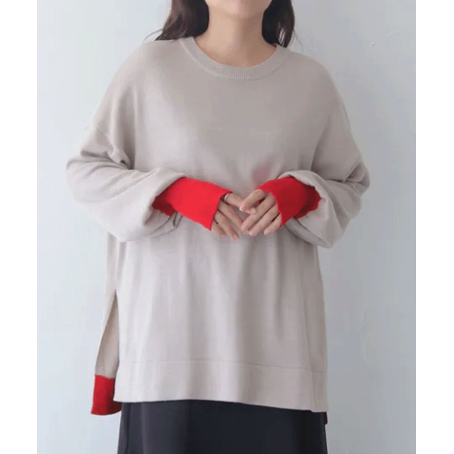 【Insta Live】vingtrois 配色ニットプルオーバー - 画像1