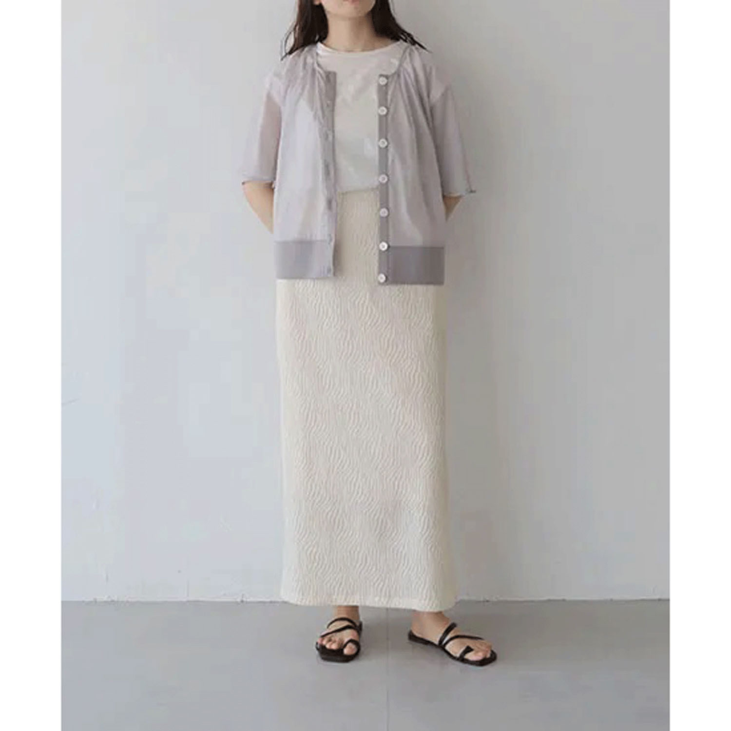 【Insta LIVE】Vingtrois ウェーブ柄スカート - 画像17