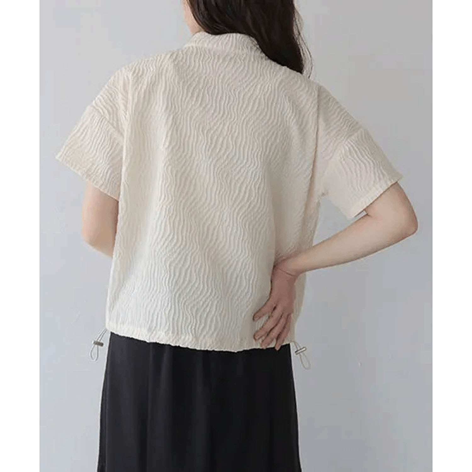 Vingtrois ウェーブ柄ハーフジッププルオーバー - 画像6