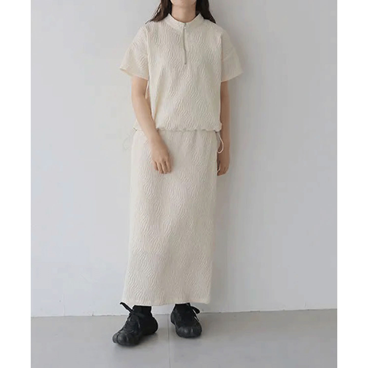 Vingtrois ウェーブ柄ハーフジッププルオーバー - 画像9