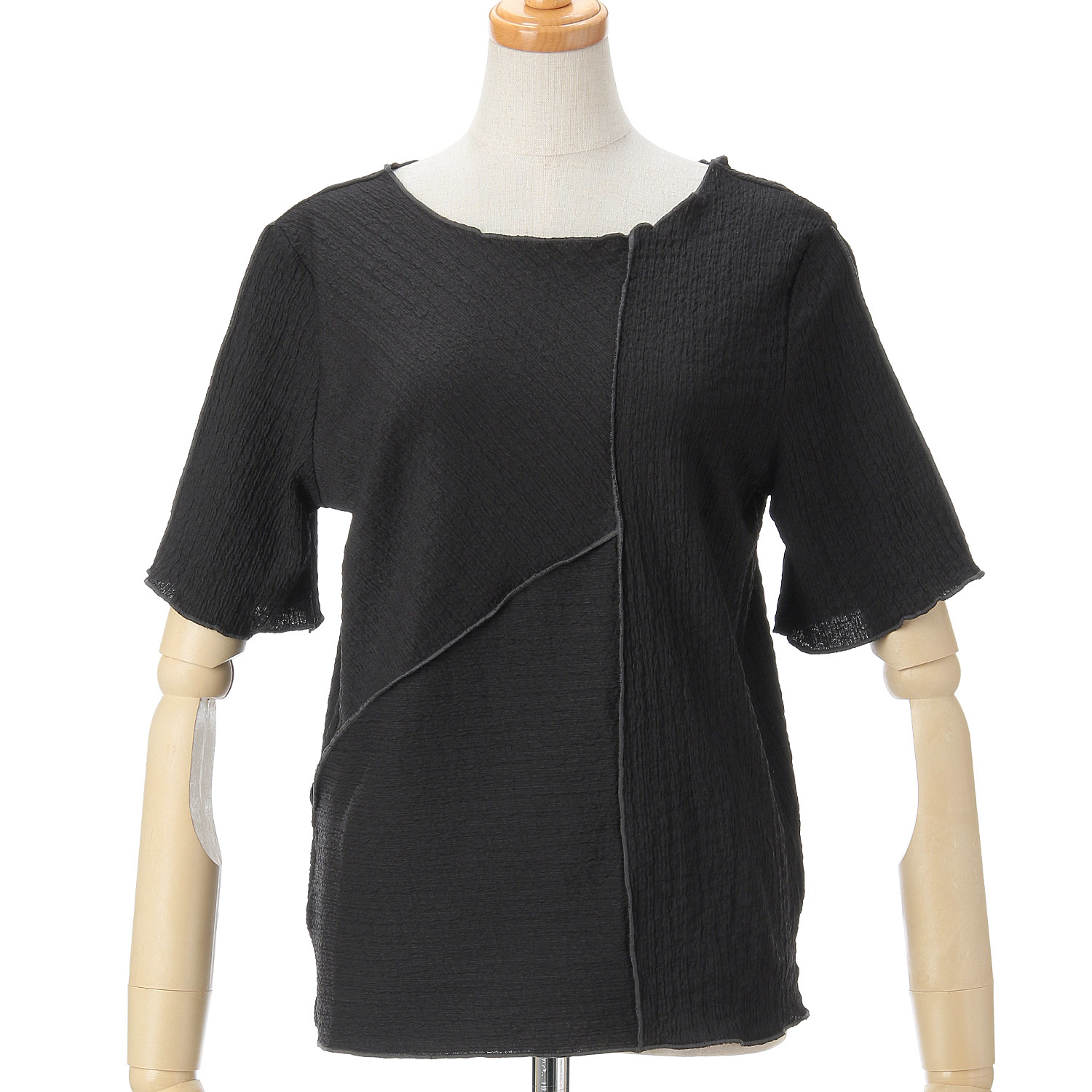 Vingtrois 楊柳クレープ切替トップス - 画像2