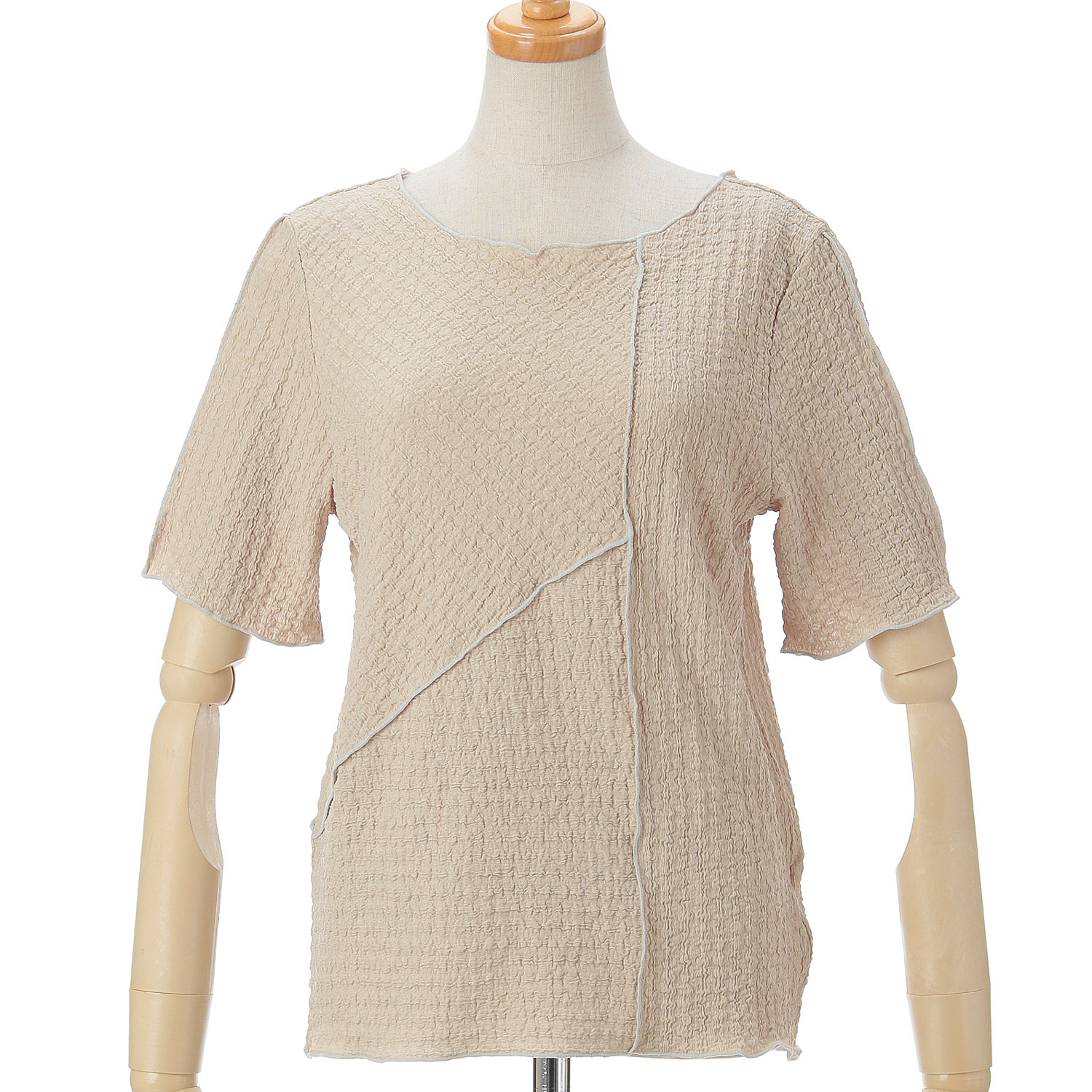 Vingtrois 楊柳クレープ切替トップス - 画像8