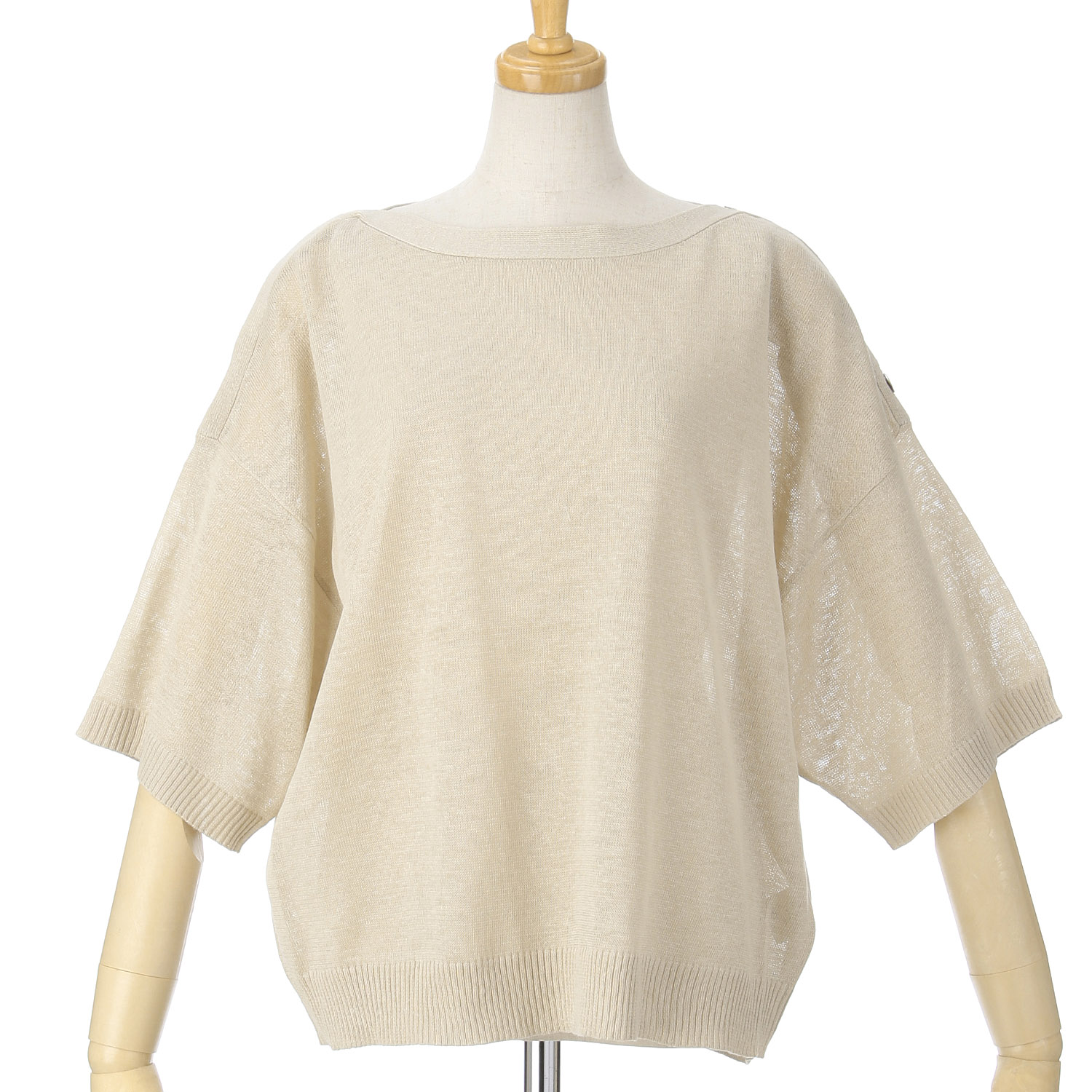 ザンパ麻ボートネック肩釦プルオーバー - 画像4