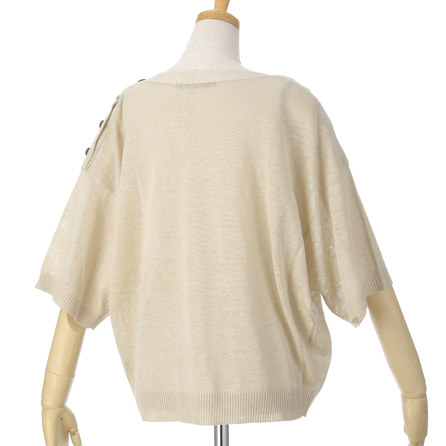 ザンパ麻ボートネック肩釦プルオーバー - 画像5