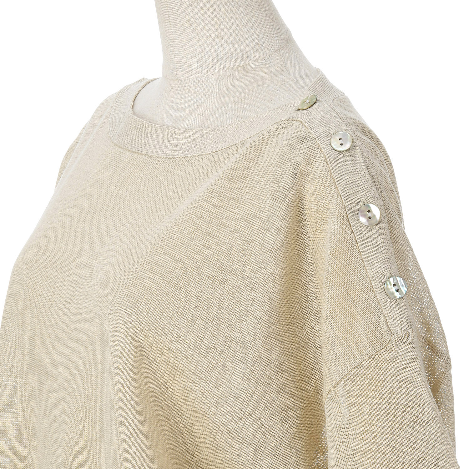 ザンパ麻ボートネック肩釦プルオーバー - 画像6