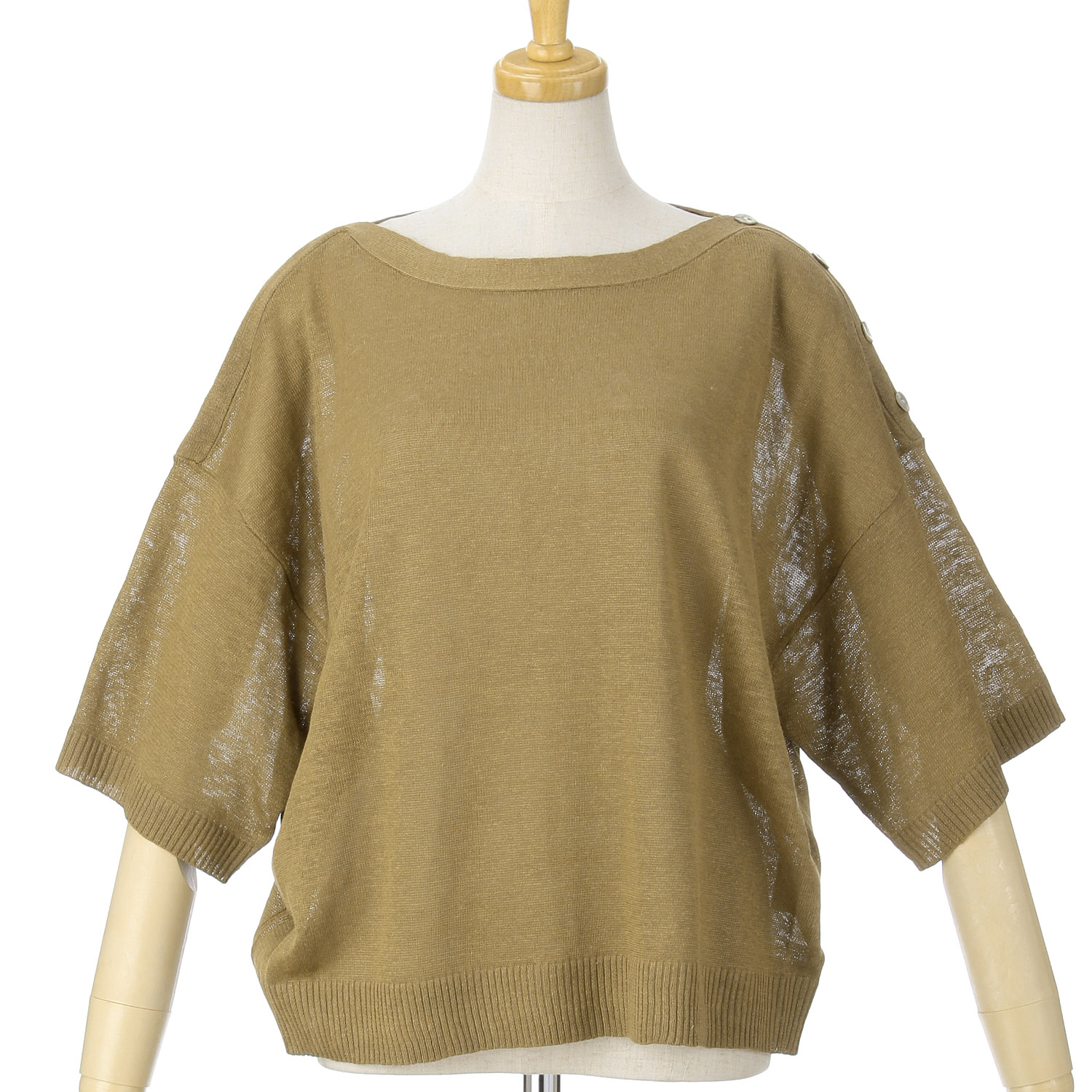 ザンパ麻ボートネック肩釦プルオーバー - 画像8