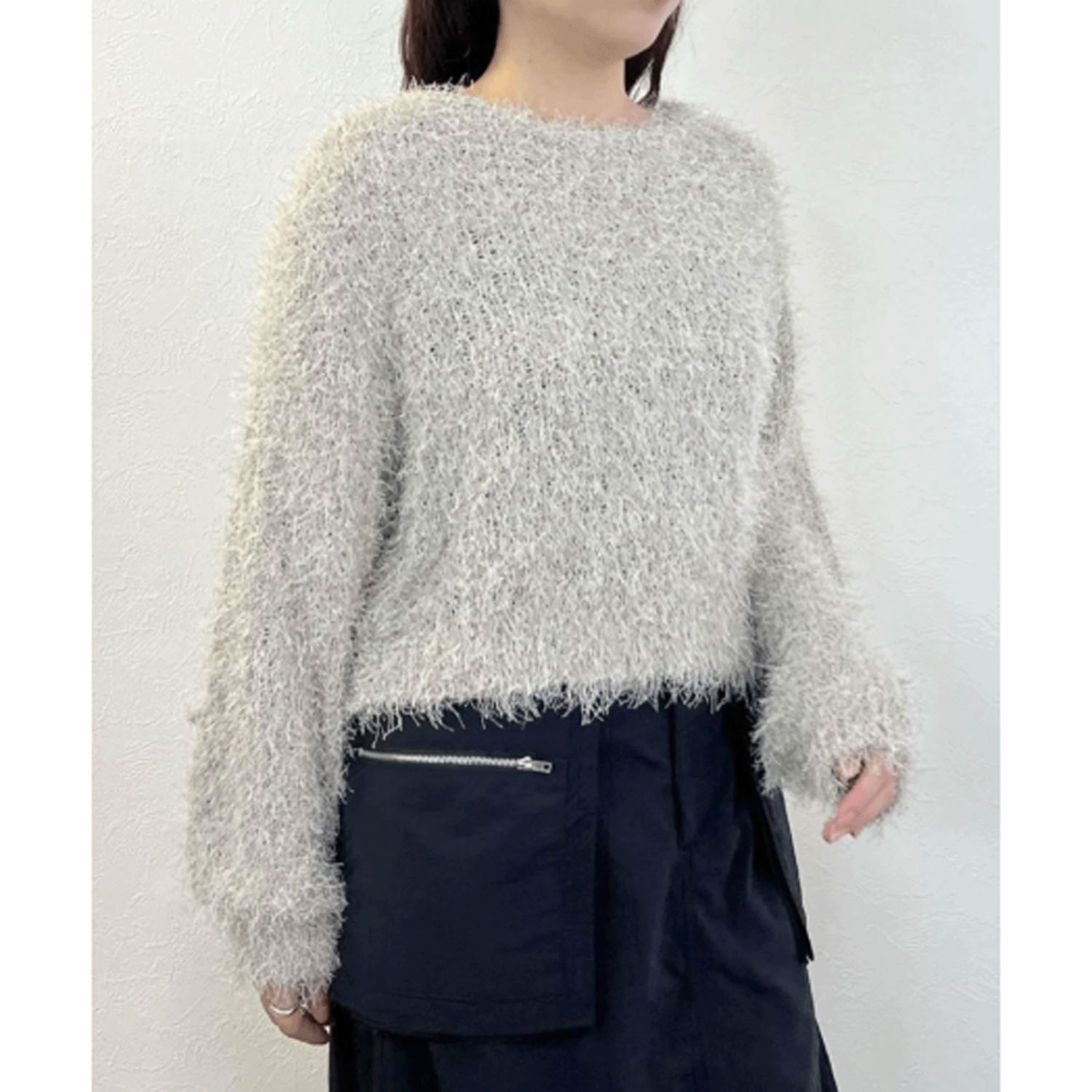 【Inst Live】vingtrois ラメフリンジプルオーバー - 画像6