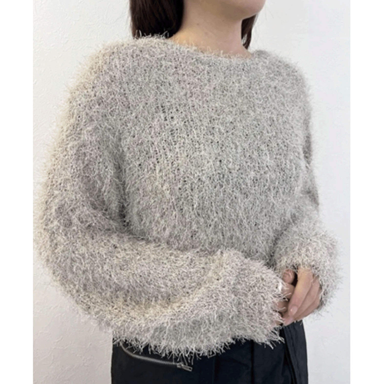 【Inst Live】vingtrois ラメフリンジプルオーバー - 画像7