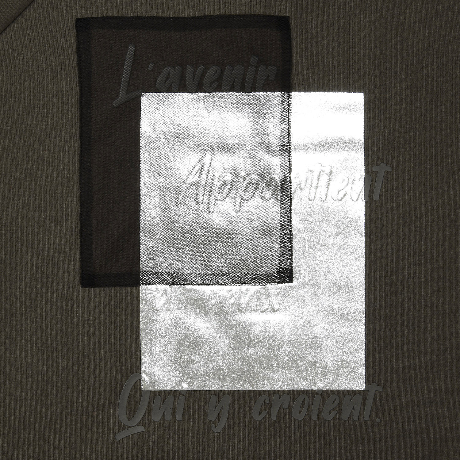 33℃ カレッジ箔デザイン裏起毛クルーネックプルオーバー - 画像6