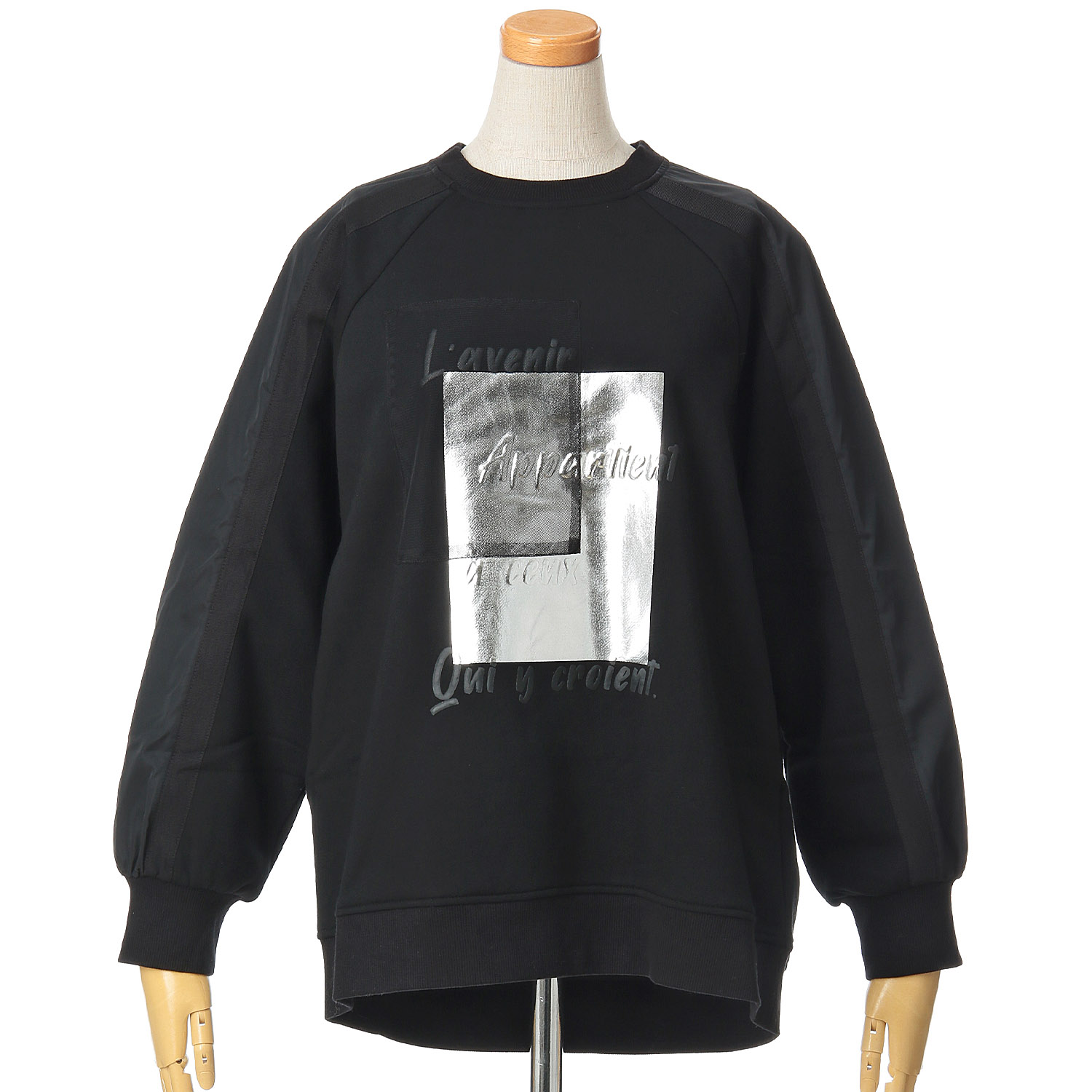 33℃ カレッジ箔デザイン裏起毛クルーネックプルオーバー - 画像10