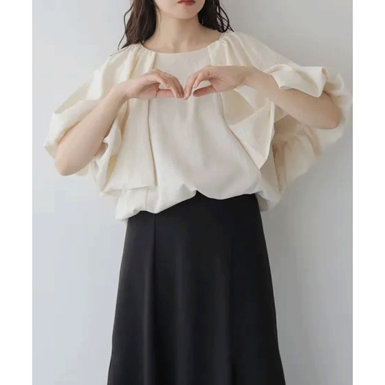 Vingtrois 麻タッチバルーンブラウス - 画像7